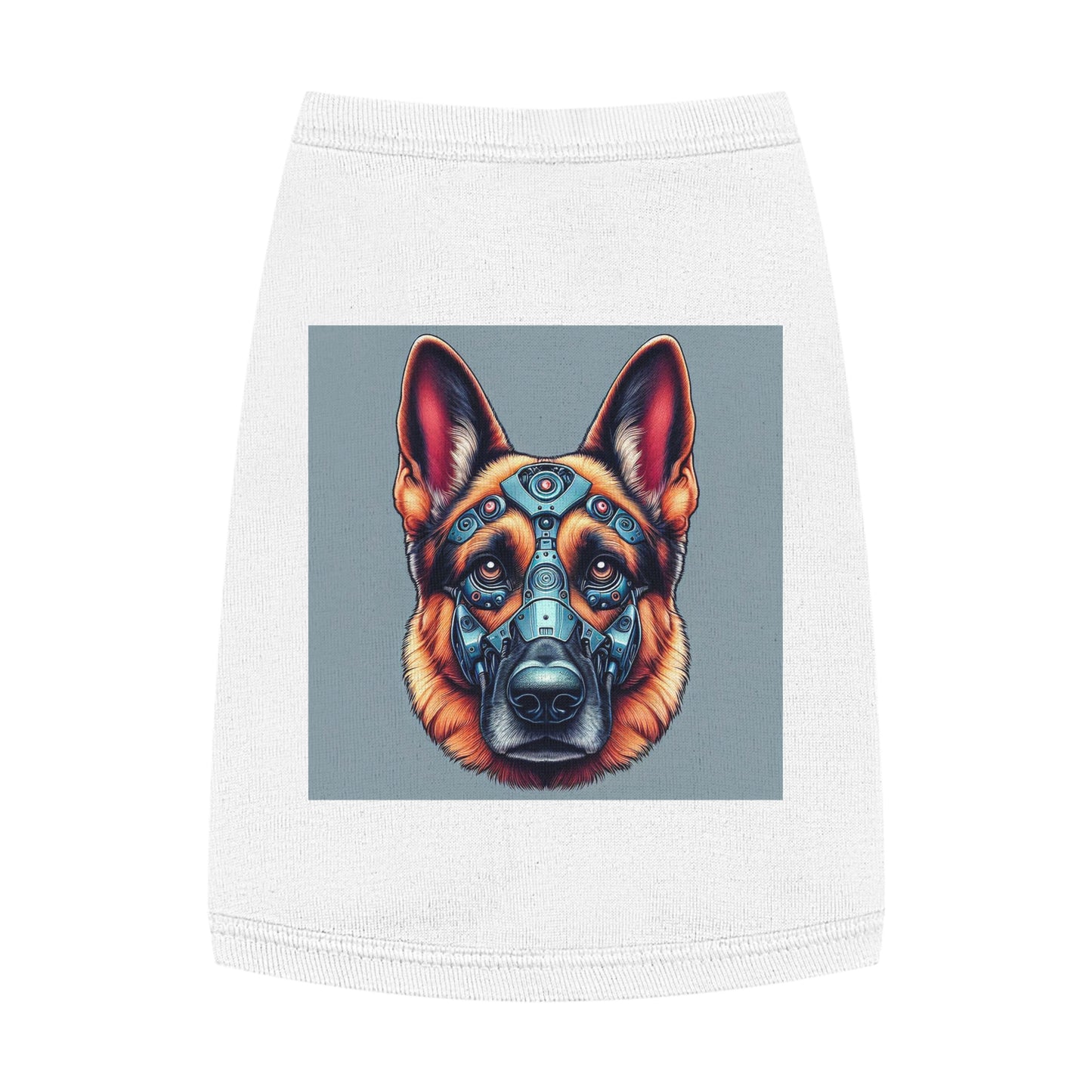 German Shepherd robot shirt Pets Printify M White