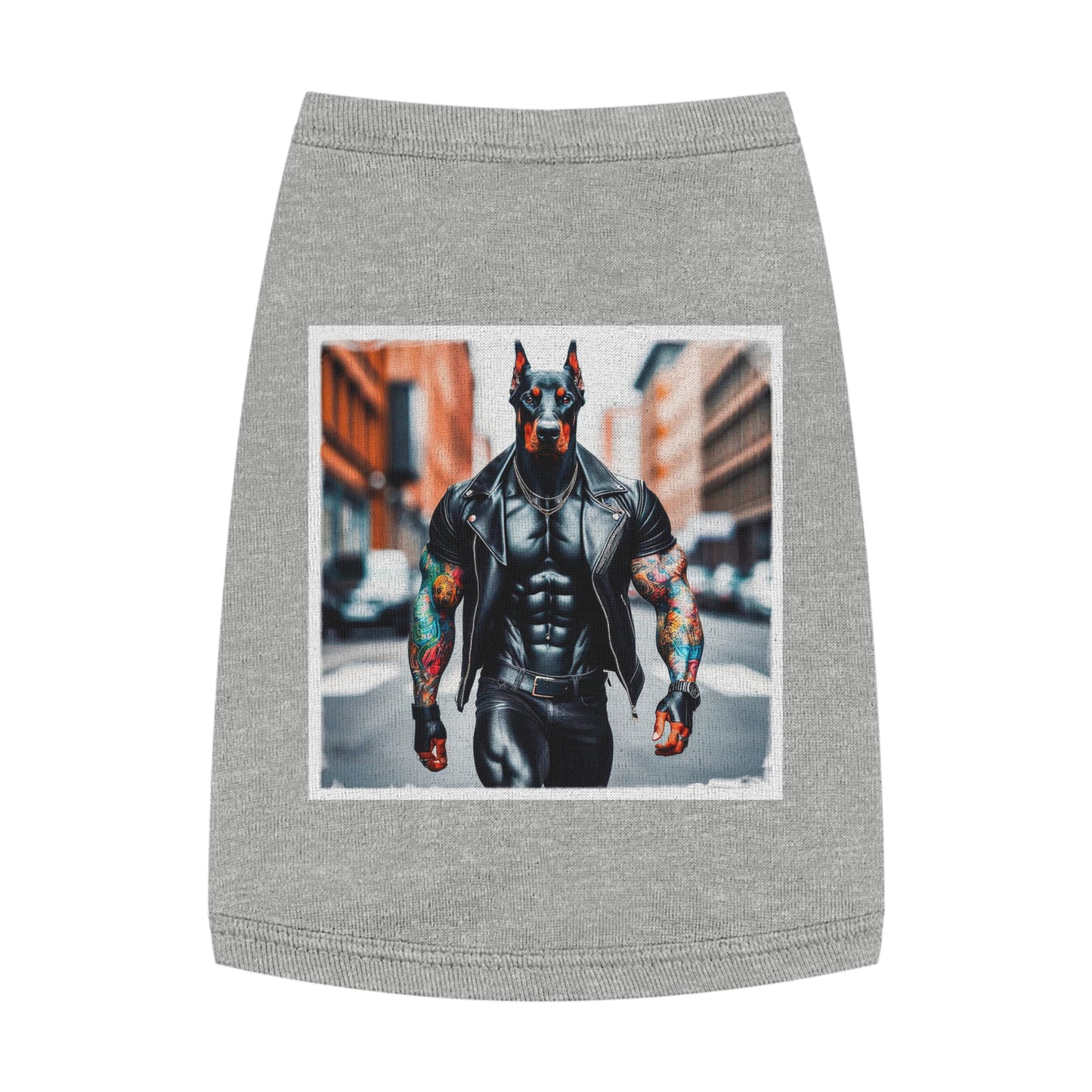 Pet Tank Top Doberman tough in black t shirt Pets Printify M Heather