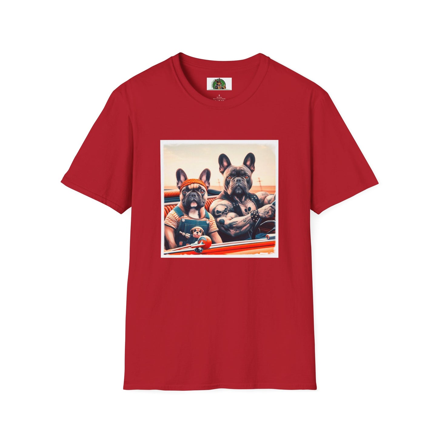 French Bulldog dad and baby t shirt T-Shirt Printify S Cherry Red