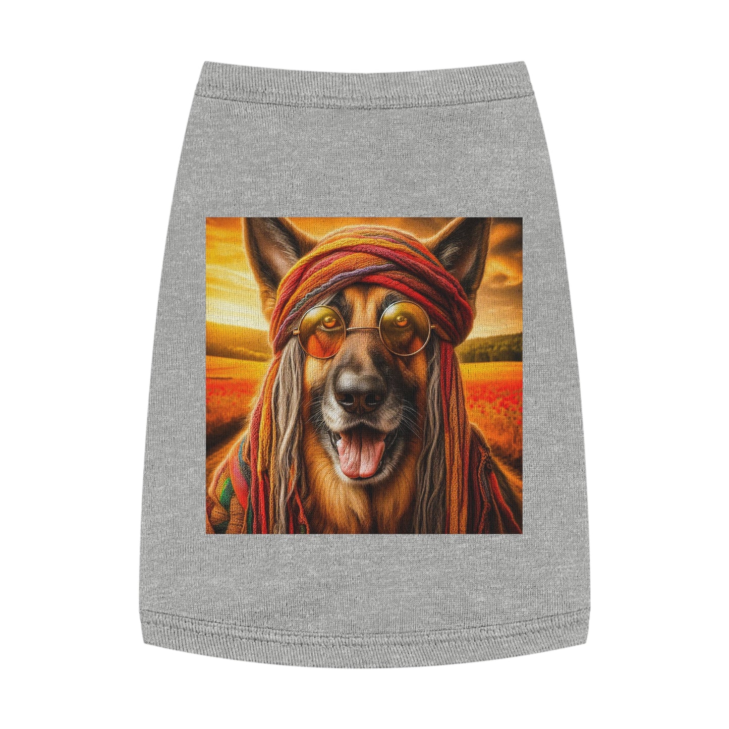 German Shepherd old hippie shirt Pets Printify M Heather