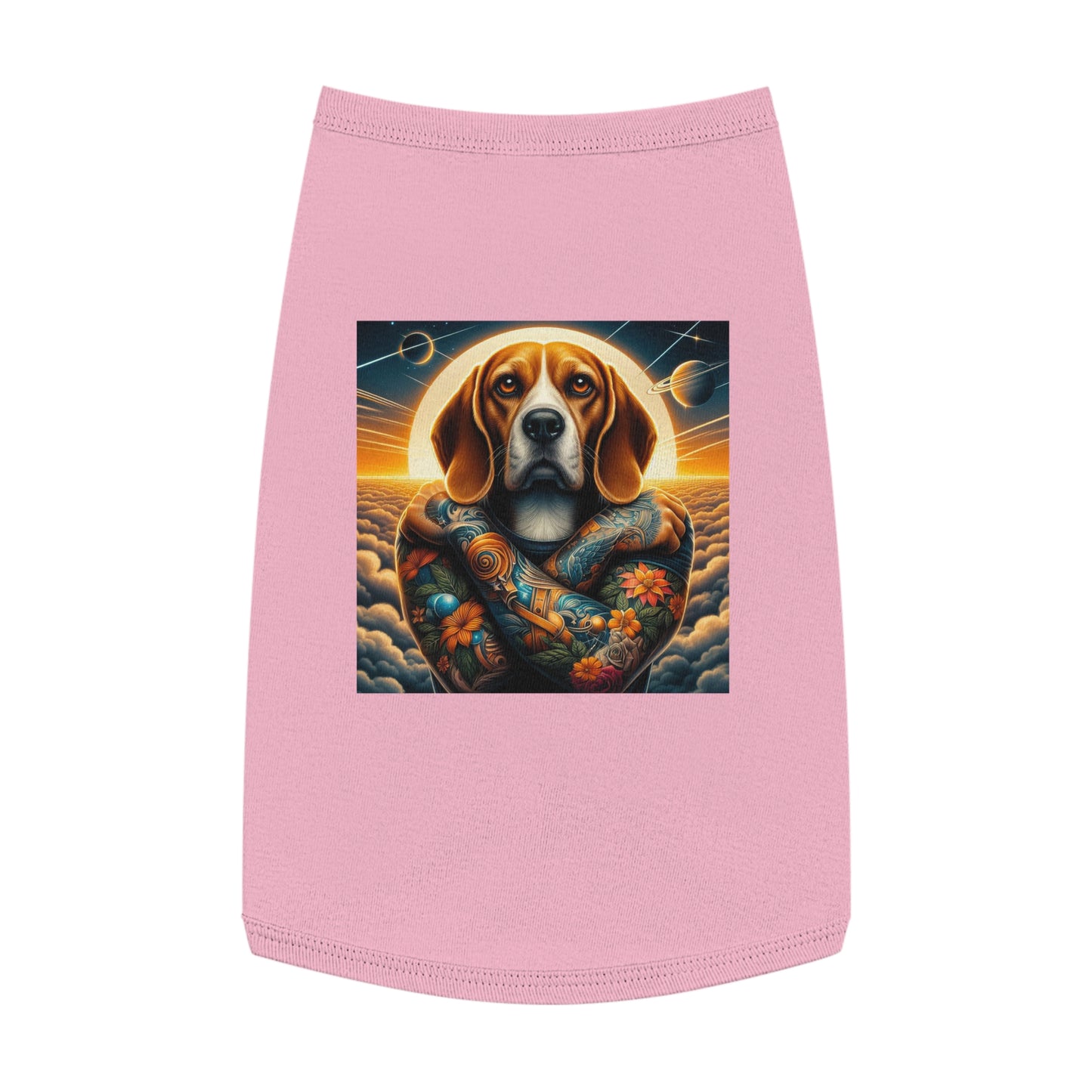 Dog Tank Top Beagle Tattooed Pets Printify L Pink