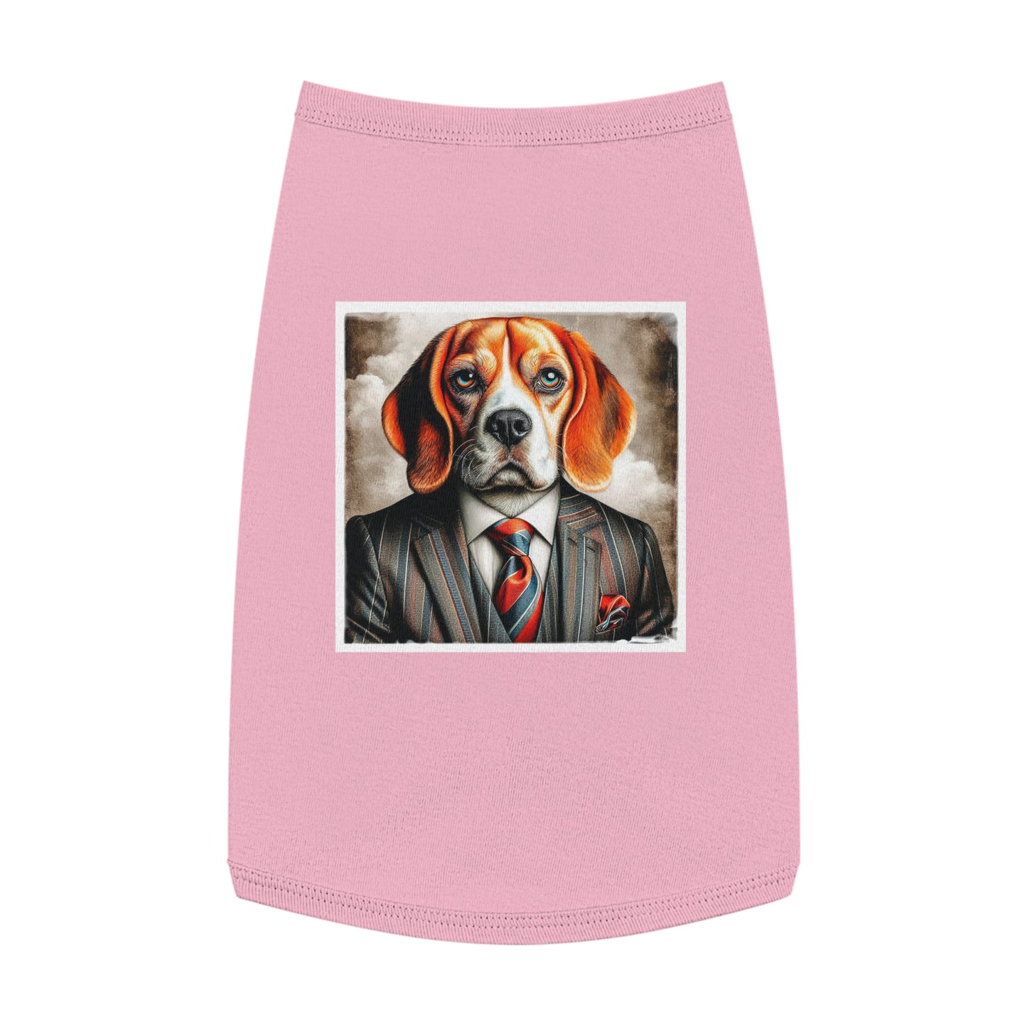 Pet Tank Top Beagle Dog Wearing Business Suit Pets Printify