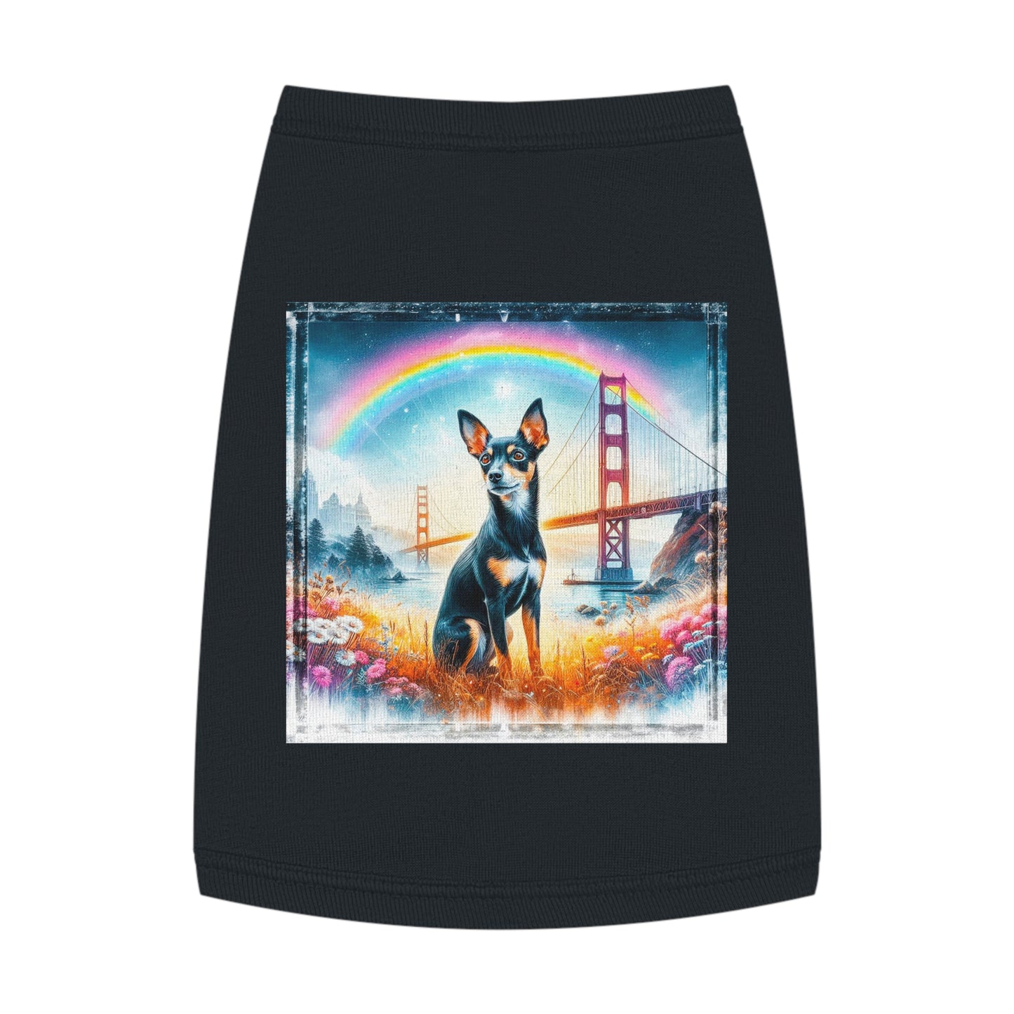 Pet Tank Top Rat Terrier rainbow bridge Pets Printify M Black