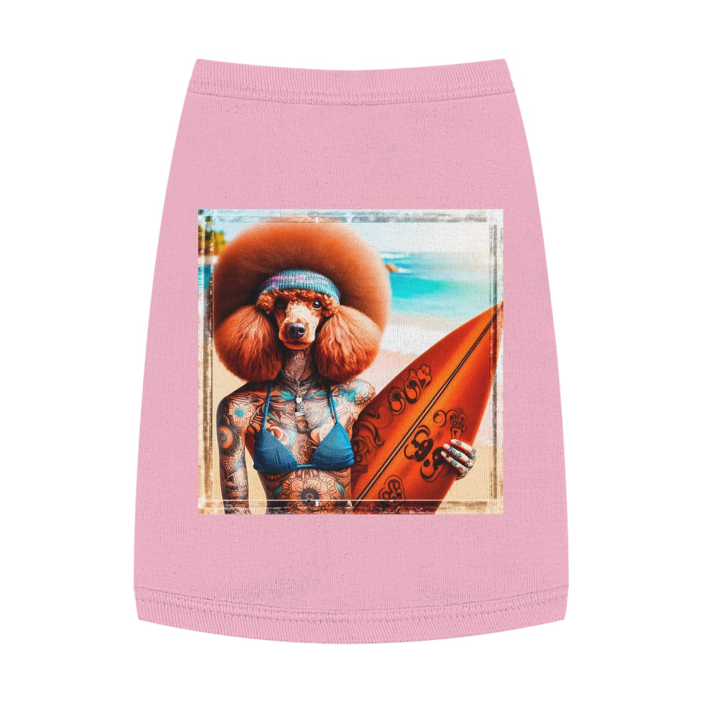 Pet Tank Top Poodle beach day shirt Pets Printify M Pink