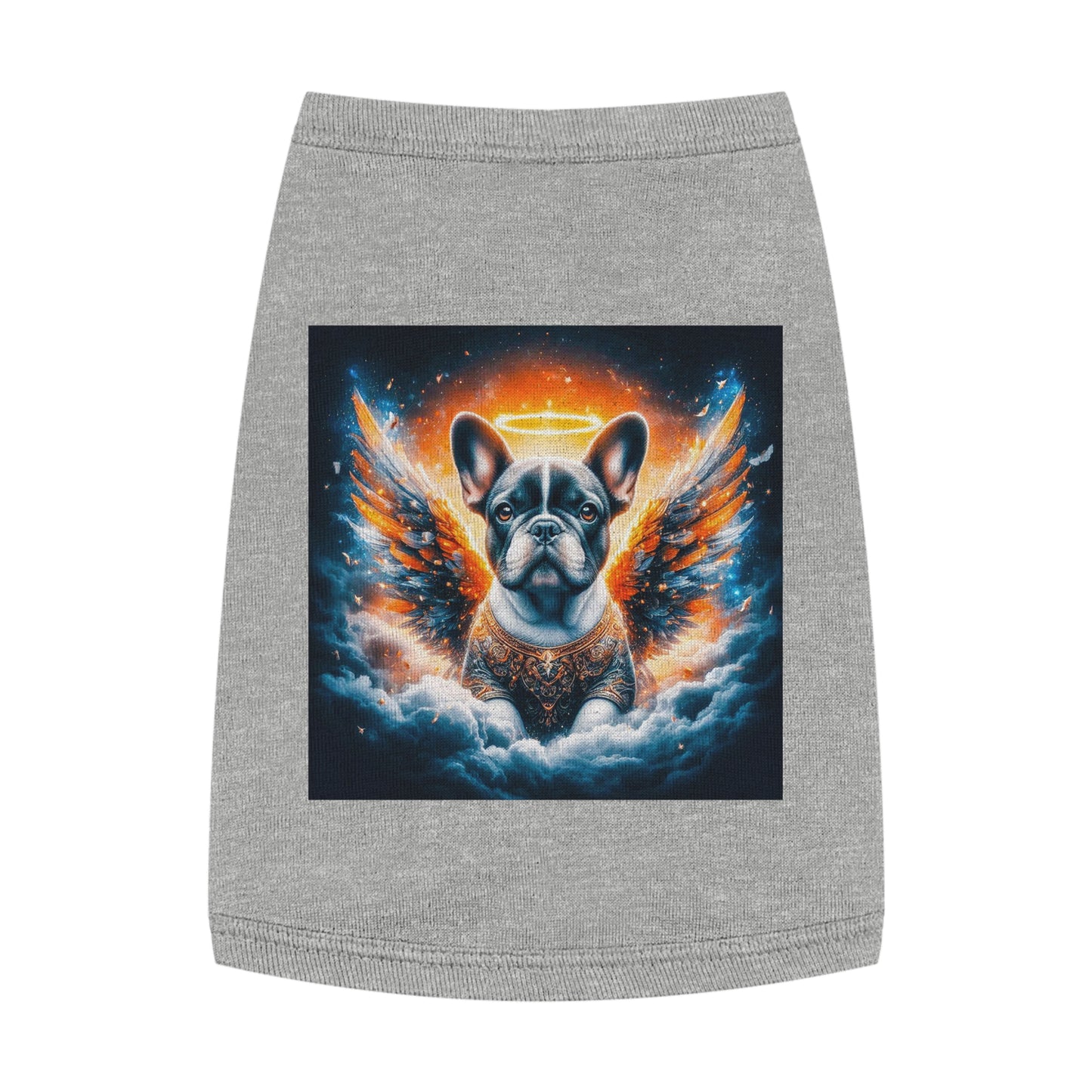 Pet Tank Top French Bulldog heaven and clouds t shirt Pets Printify M Heather