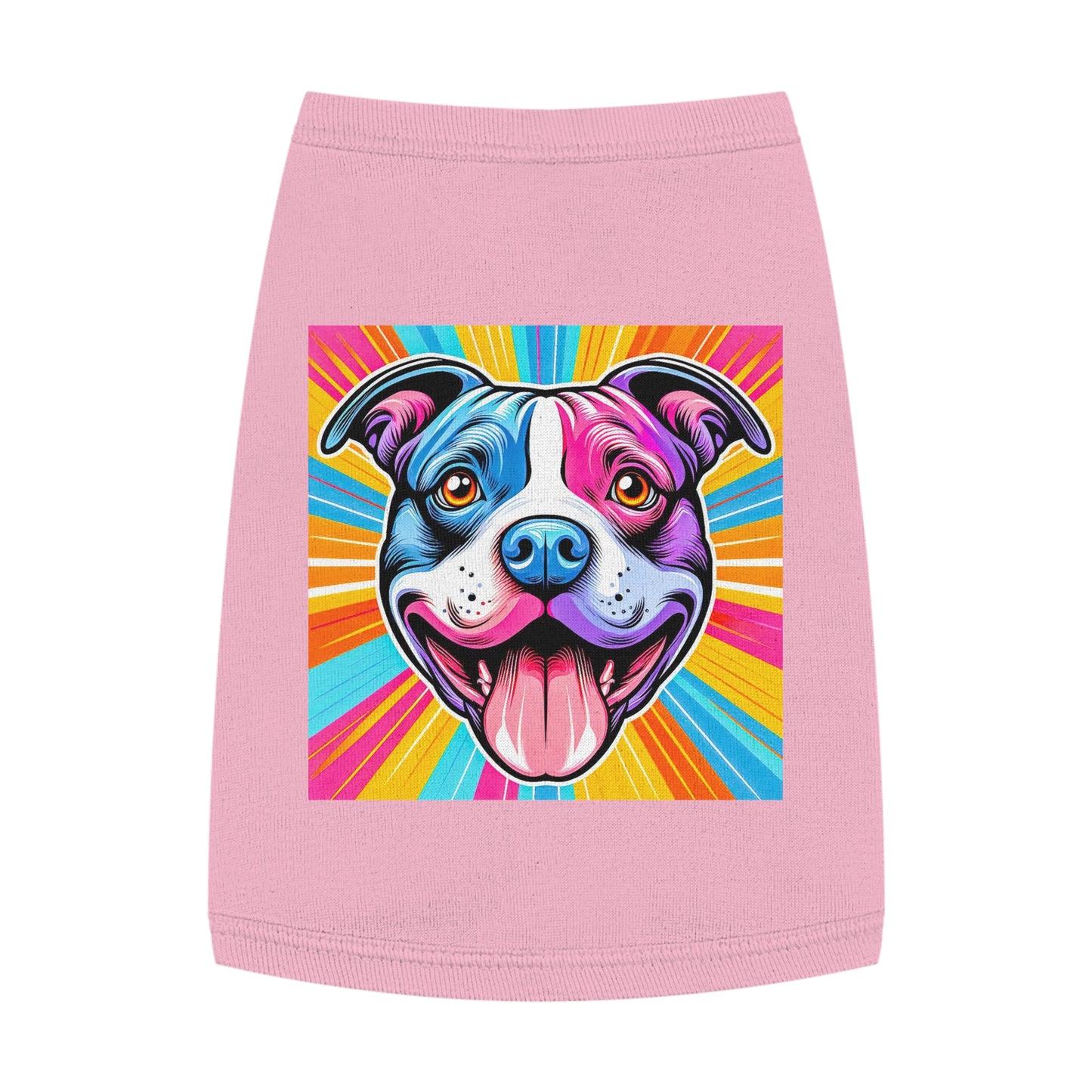 Pet Tank Top Pit Bull pink and blue shirt Pets Printify M Pink