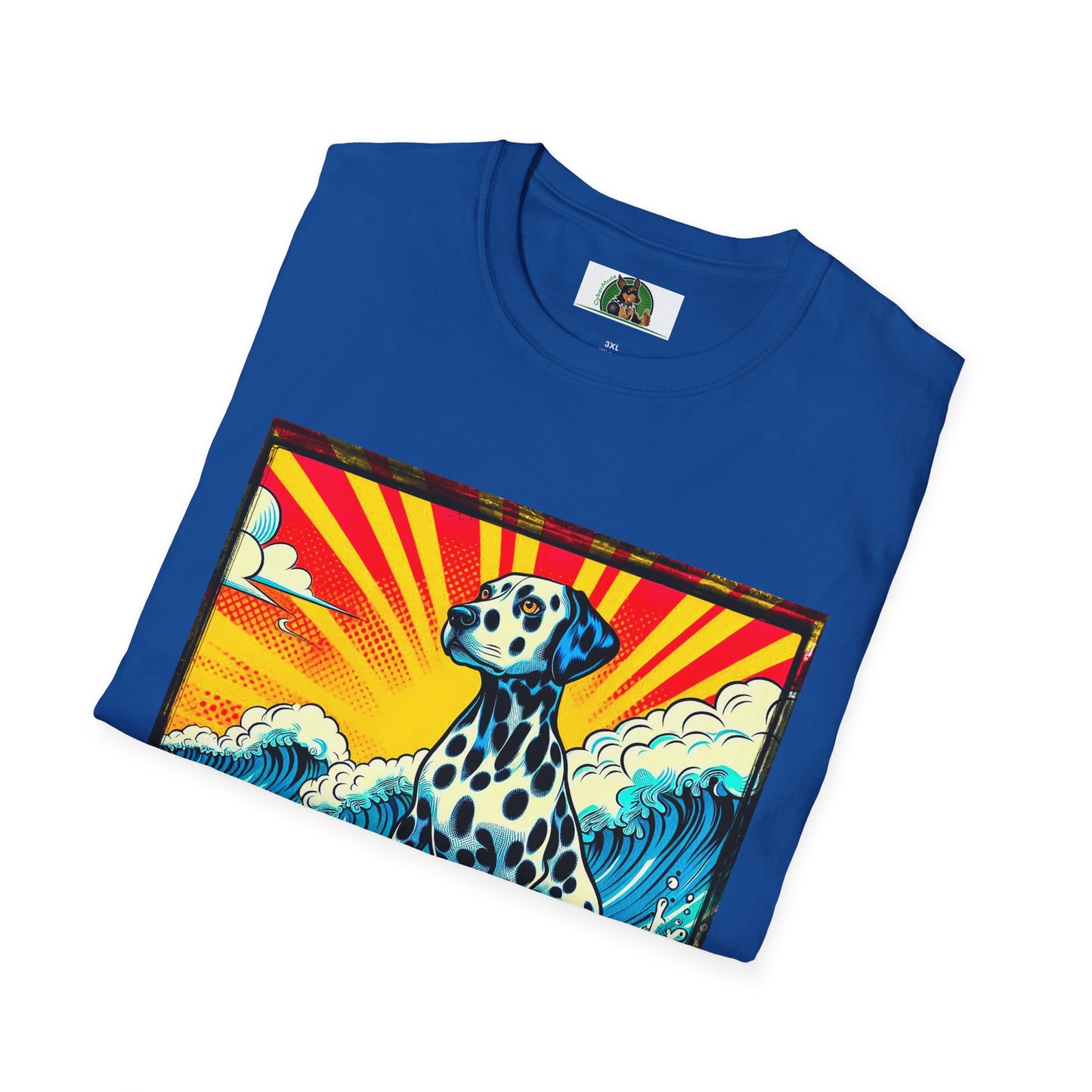 Dalmatian colorful surfing t shirt T-Shirt Printify