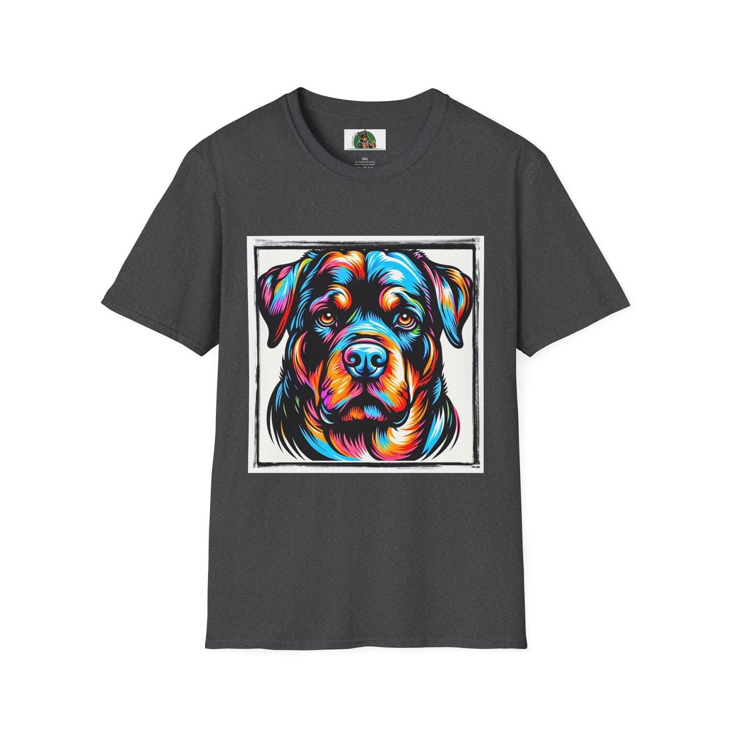 Rottweiler handsome dog shirt T-Shirt Printify XS Dark Heather