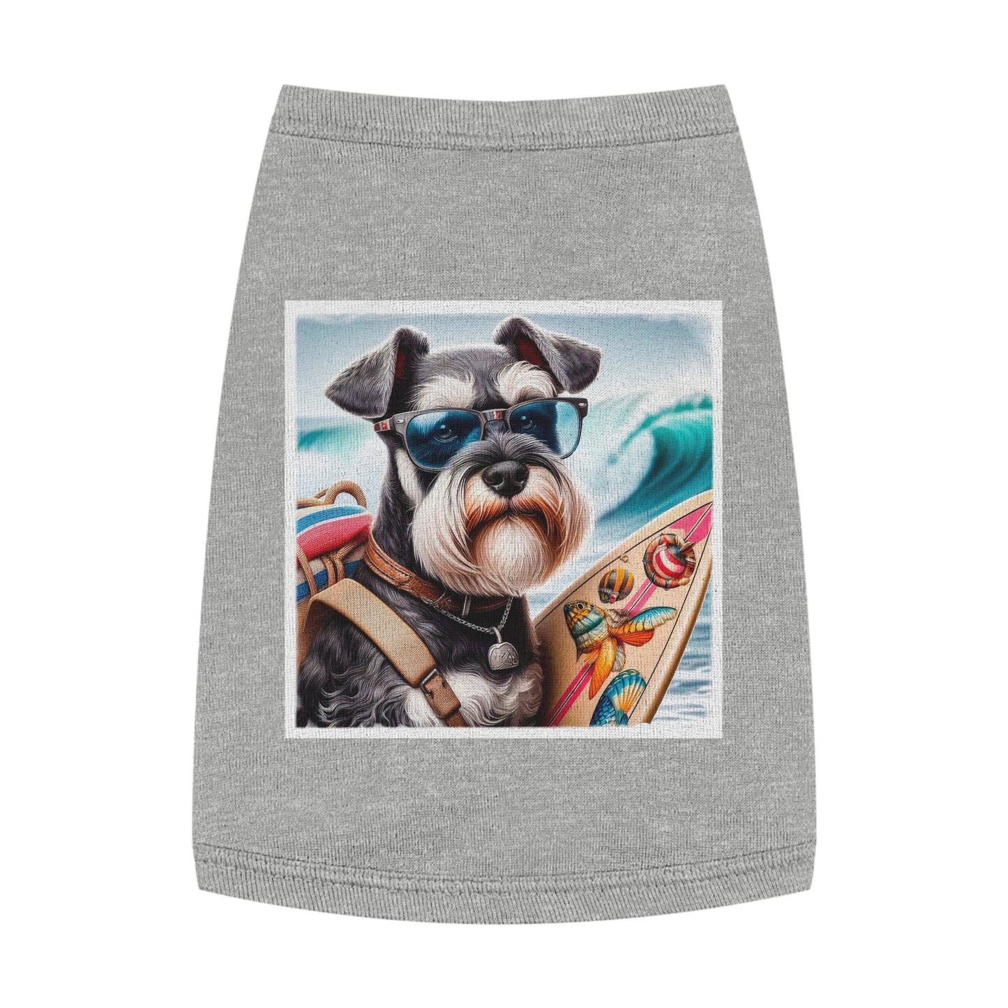 Miniature Schnauzer traveling surfer shirt Pets Printify M Heather