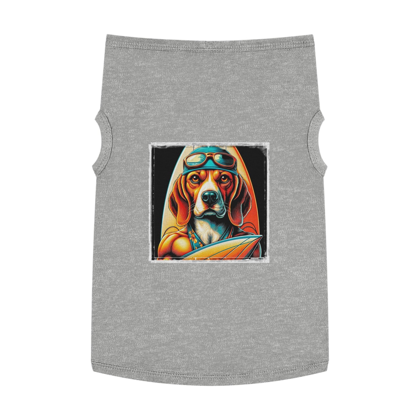 Pet Tank Top Beagle Surfer Pets Printify XL Heather