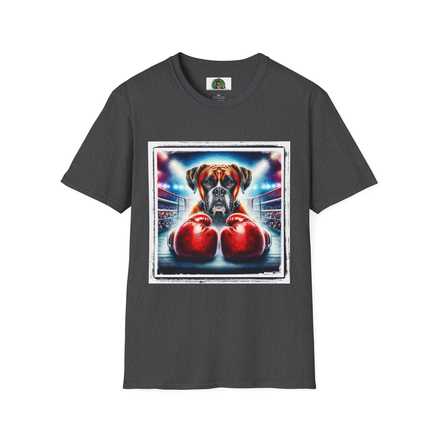 Boxer Dog With Boxing Gloves Shirt T-Shirt Printify XS Dark Heather