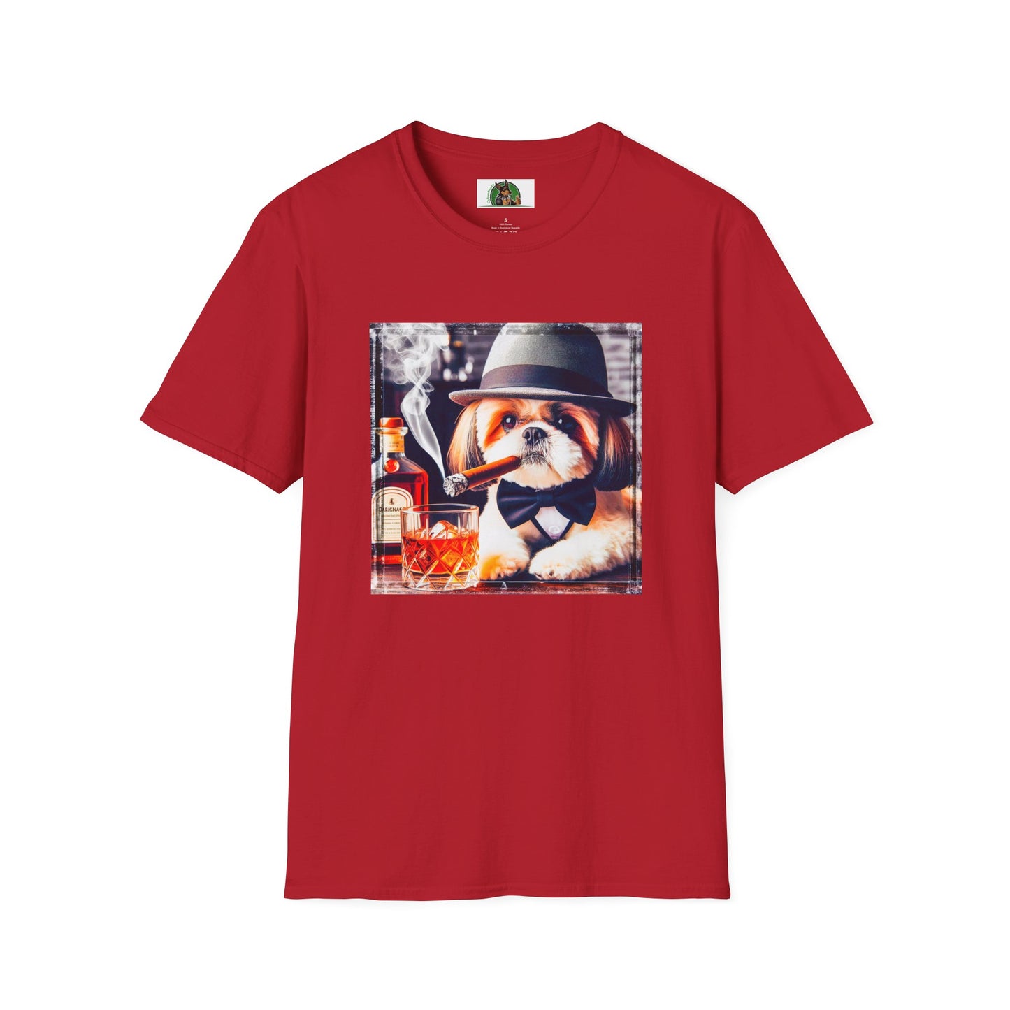 Shih Tzu bar drinking T-Shirt Printify S Cherry Red