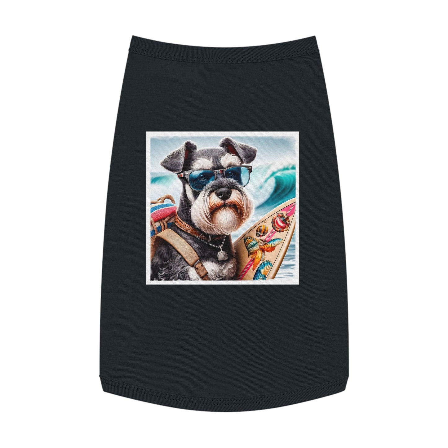 Miniature Schnauzer traveling surfer shirt Pets Printify L Black