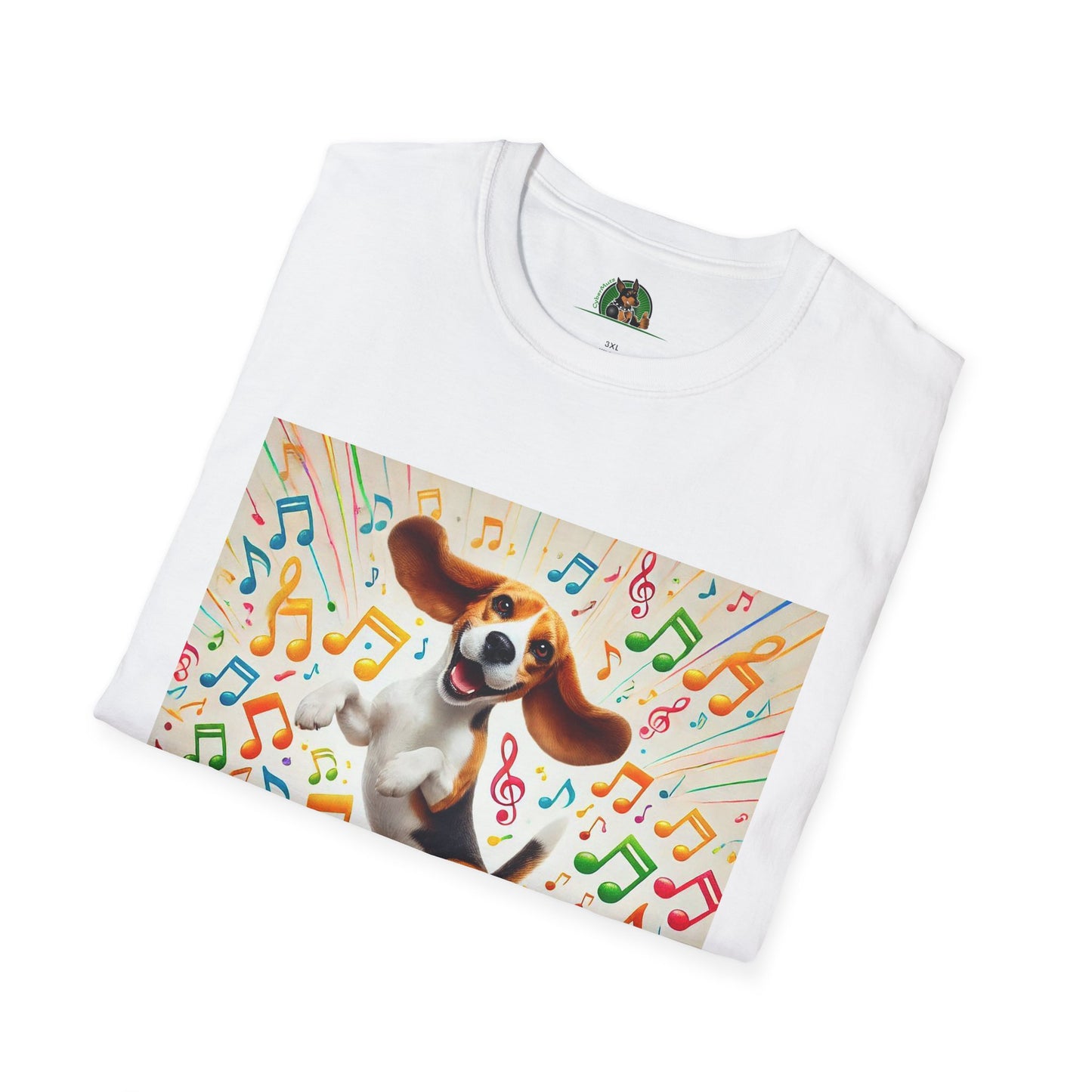 Beagle Dancing T-Shirt - Unisex Softstyle Tee T-Shirt Printify