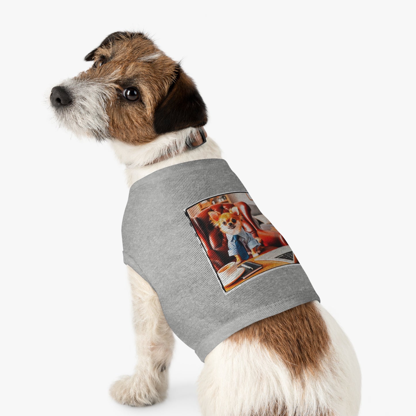 Pet Tank Top Chihuahua suit and tie t shirt Pets Printify