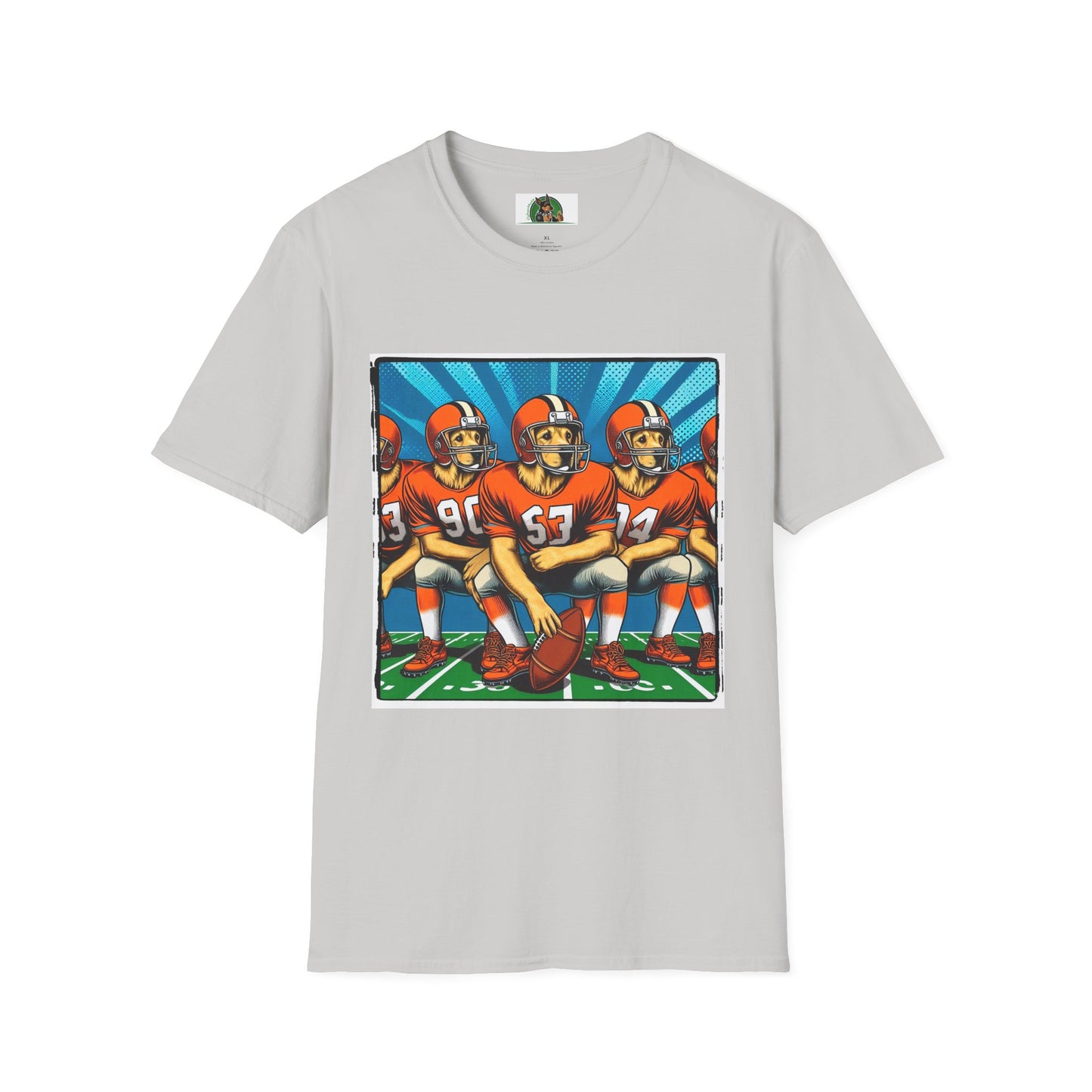 Golden Retriever football sports team shirt T-Shirt Printify S Ice Grey