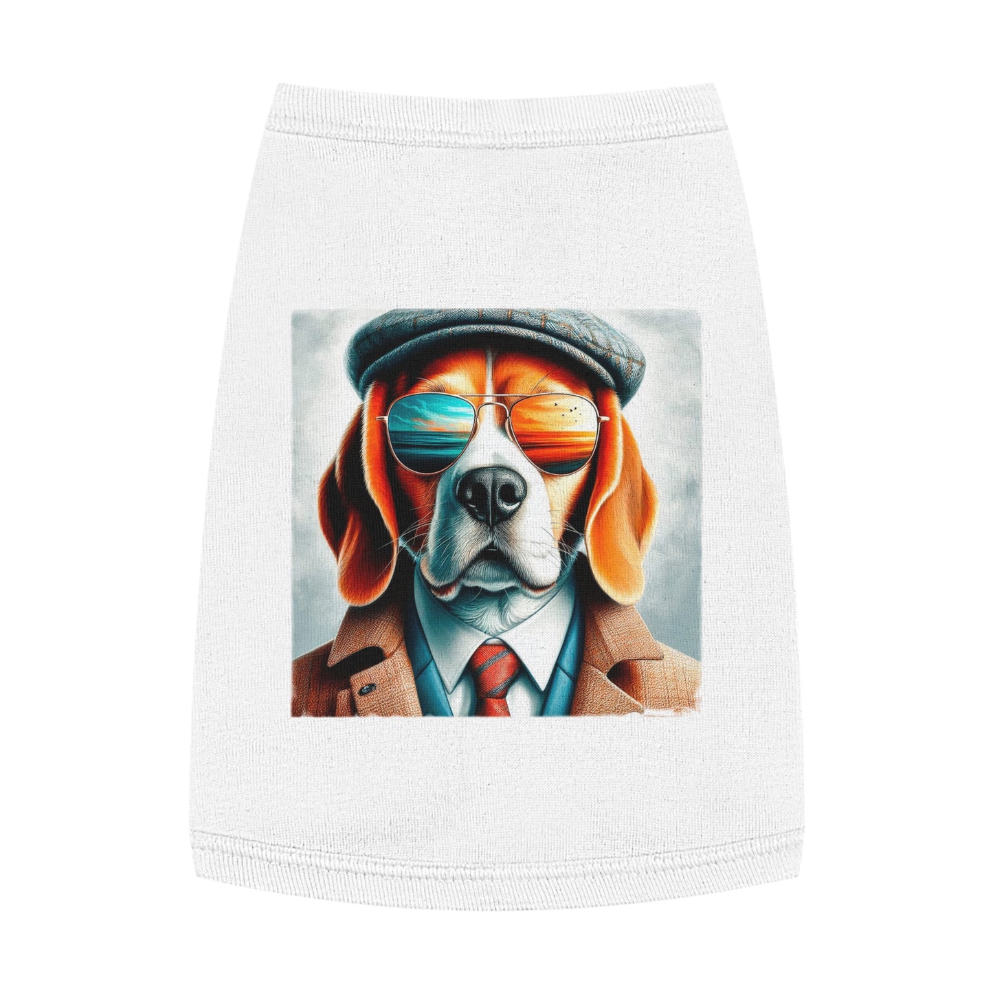 Pet Tank Top Beagle Dog Wearing Jacket And Hat Pets Printify