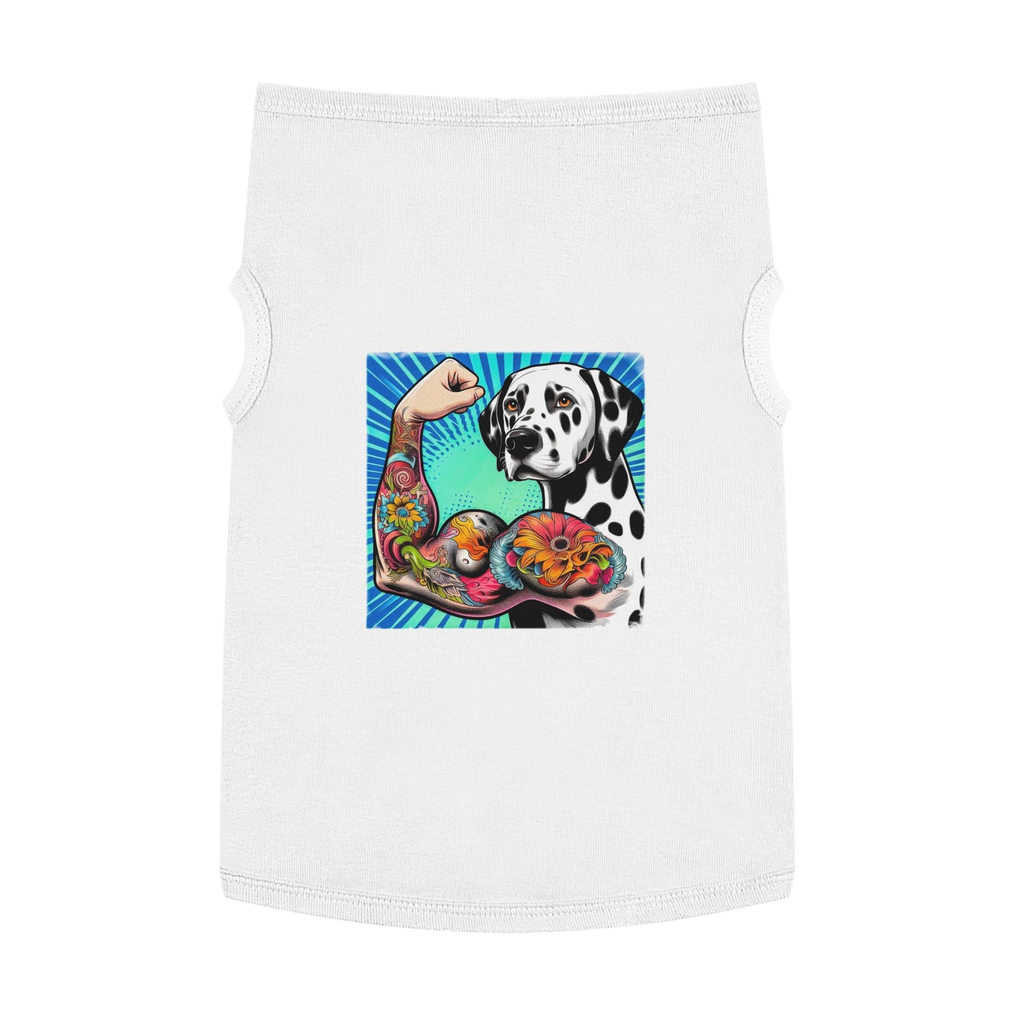 Pet Tank Top Dalmatian exercising t shirt Pets Printify XL White