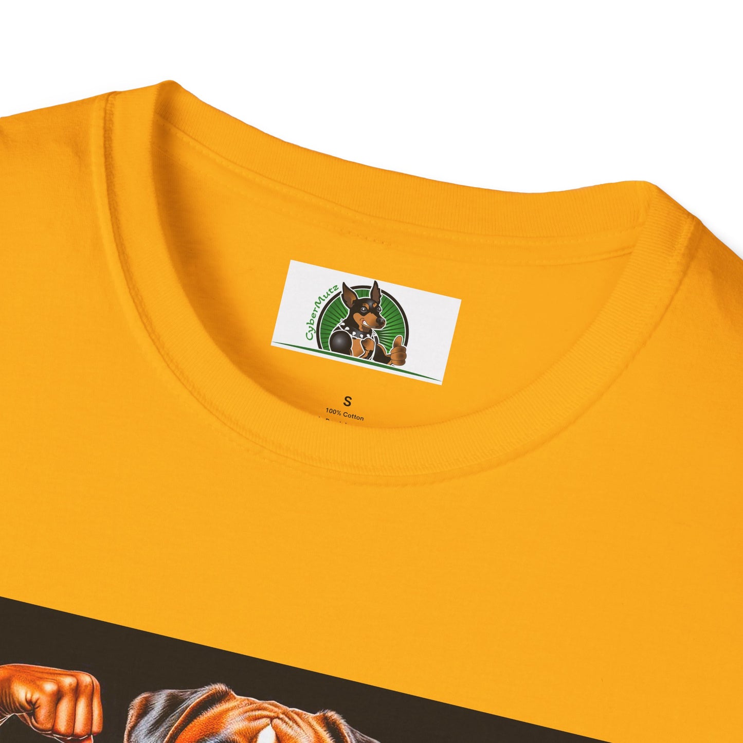 Boxer Muscle Dog Wearing Tie TShirt T-Shirt Printify