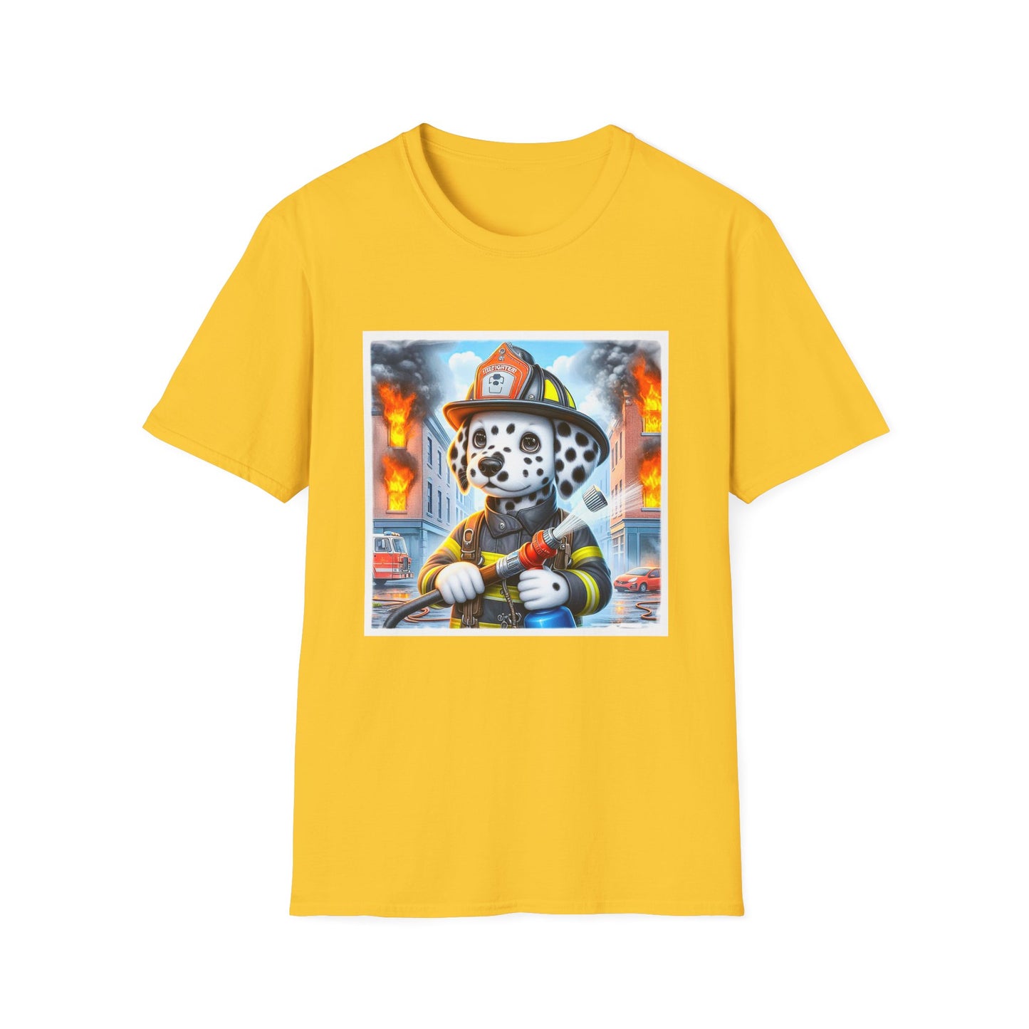 Dalmatian baby fireman t shirt T-Shirt Printify S Daisy