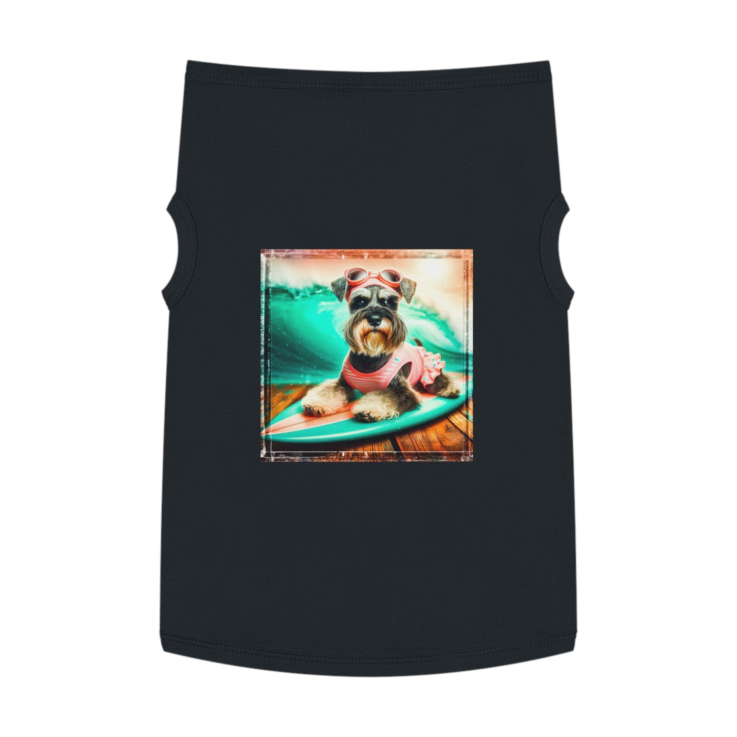 Pet Tank Top Miniature Schnauzer princess surfer Pets Printify XL Black