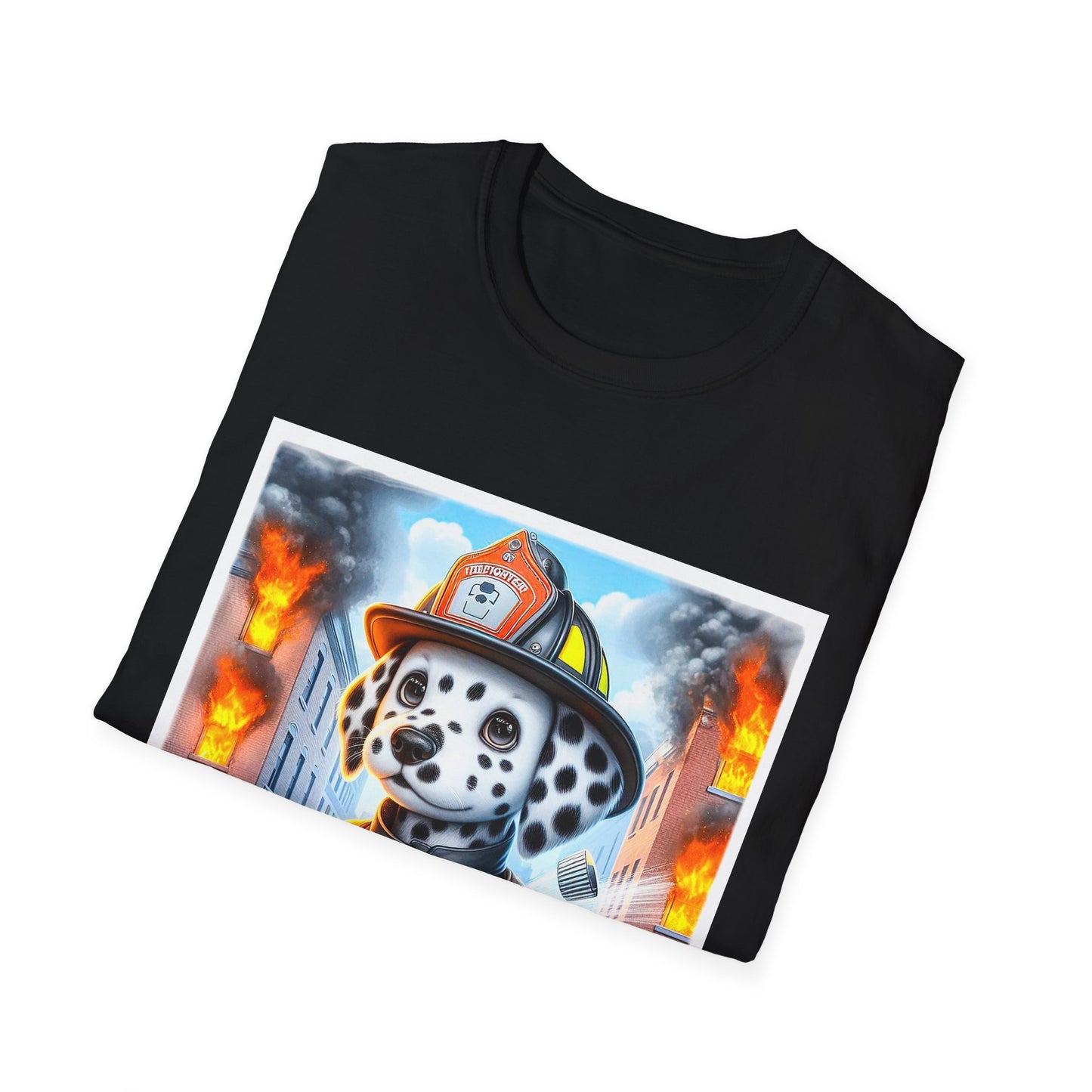 Dalmatian baby fireman t shirt T-Shirt Printify