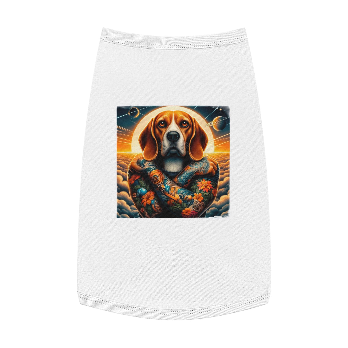 Pet Tank Top Beagle Tattooed Dog Pets Printify L White