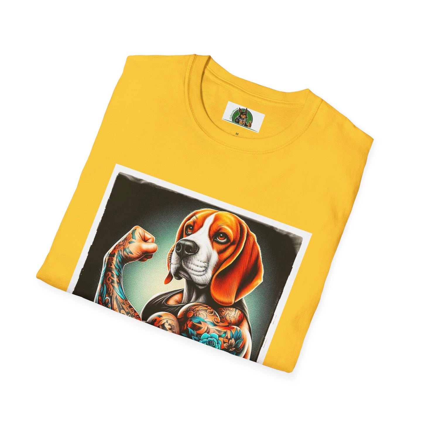 Beagle Flexing Arm T-Shirt Printify