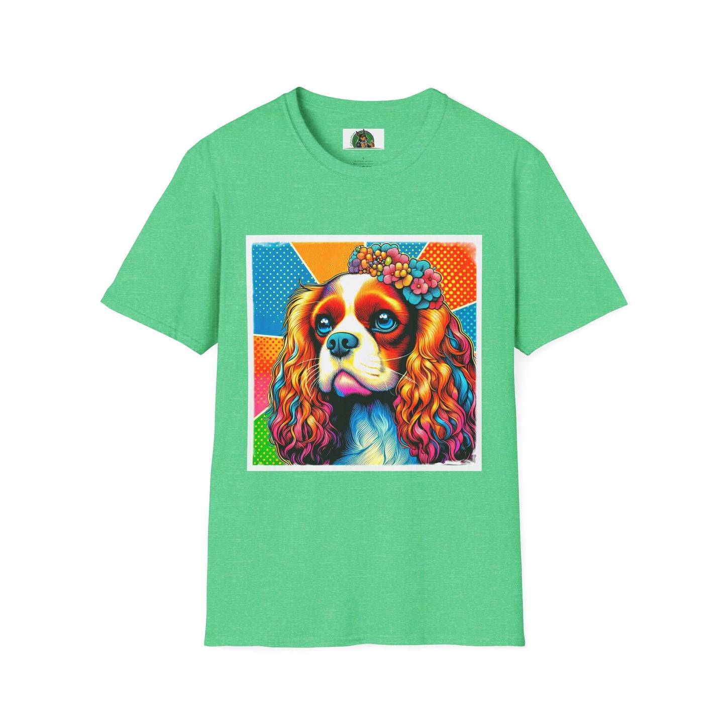Cavalier King Charles Spaniel Female Pop Art Dog TShirt T-Shirt Printify S Heather Irish Green