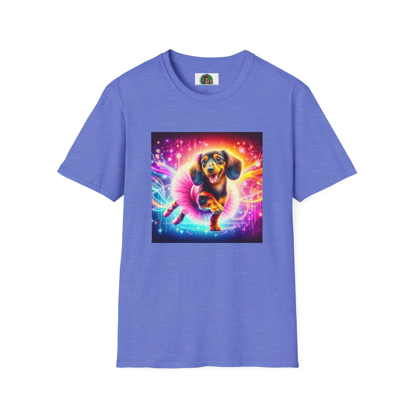 Dachshund dancing ballerina t shirt T-Shirt Printify S Heather Royal
