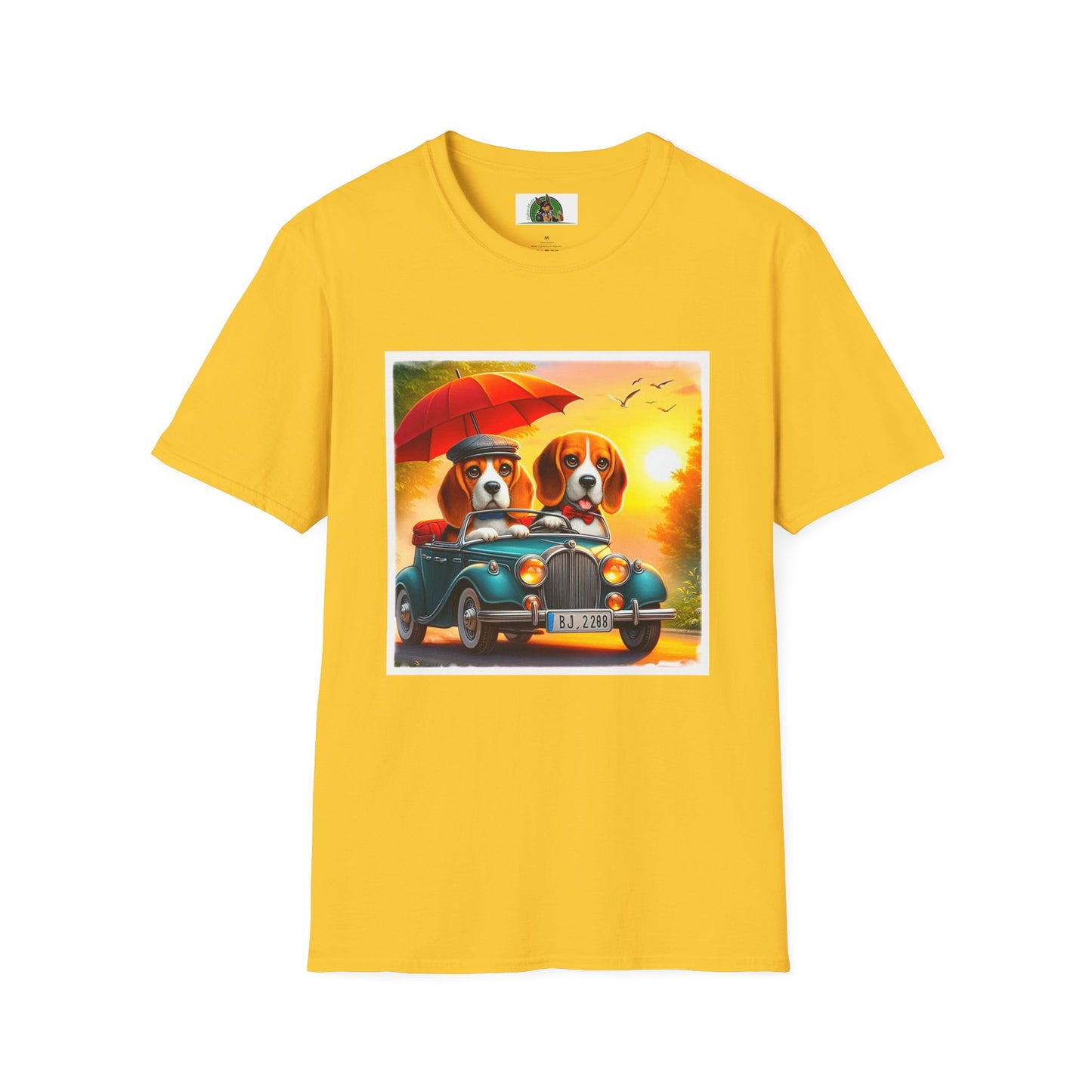 Wacky Beagle Couple In Tiny Car T-Shirt Printify S Daisy