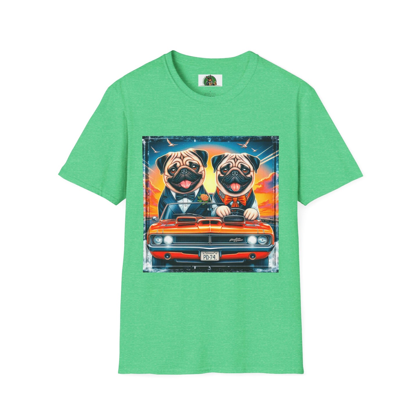 Wacky Pugs T-Shirt Printify S Heather Irish Green