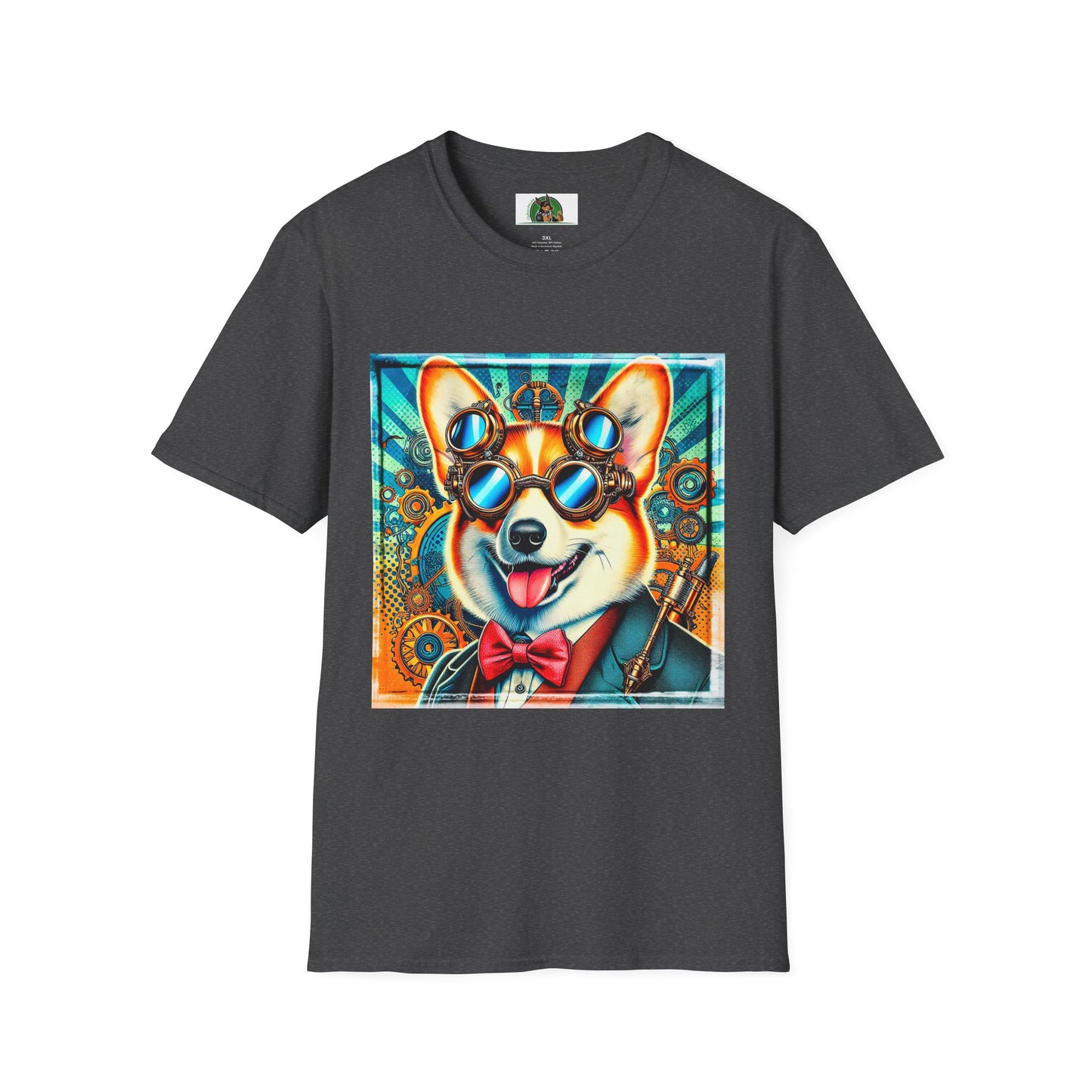 Pembroke Welsh Corgi steam punk T-Shirt Printify XS Dark Heather