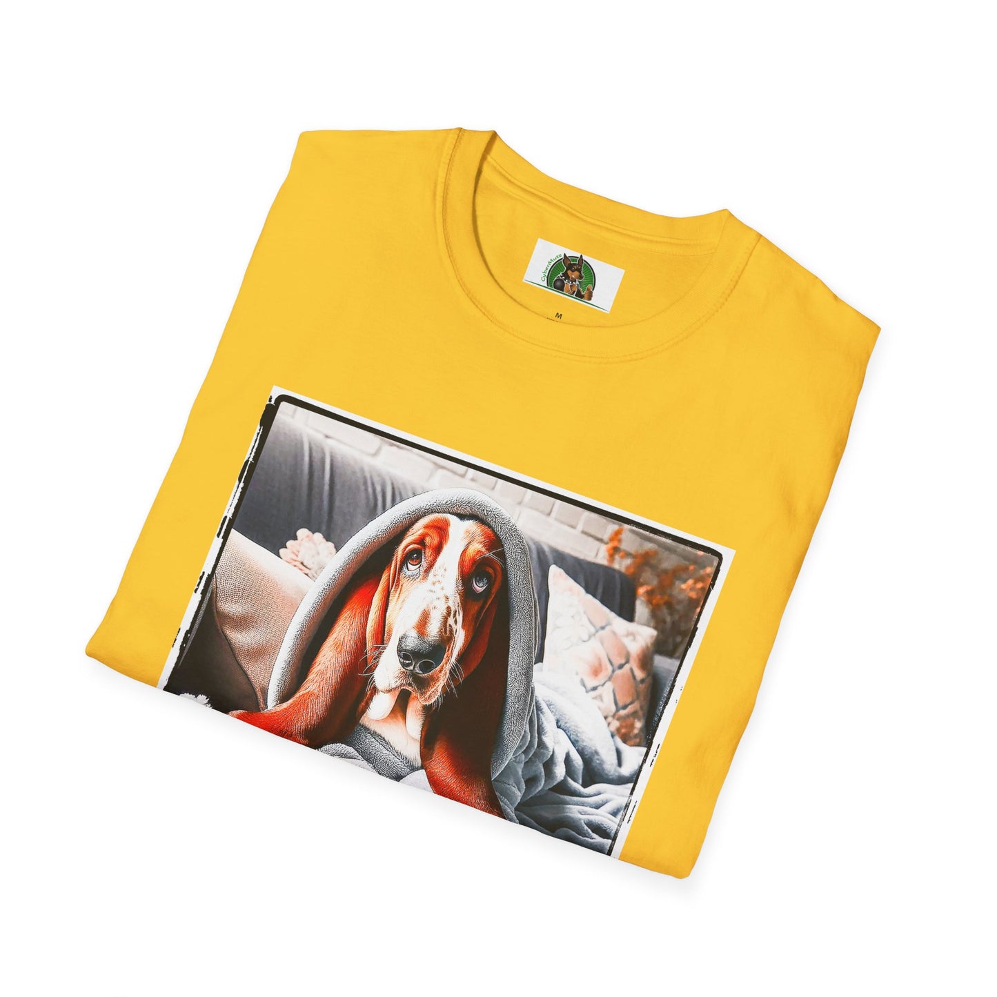 Basset Hound Draped In Blanket