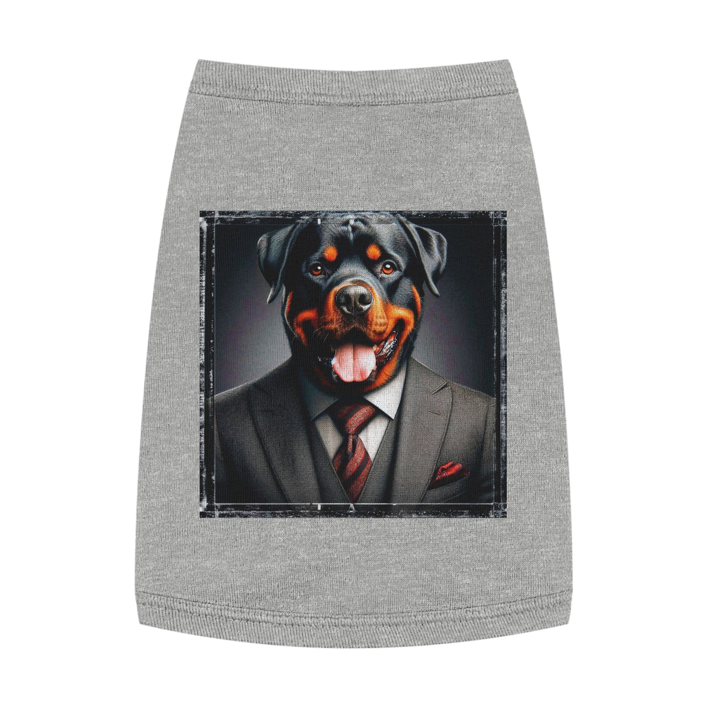Pet Tank Top Rottie business man Pets Printify M Heather