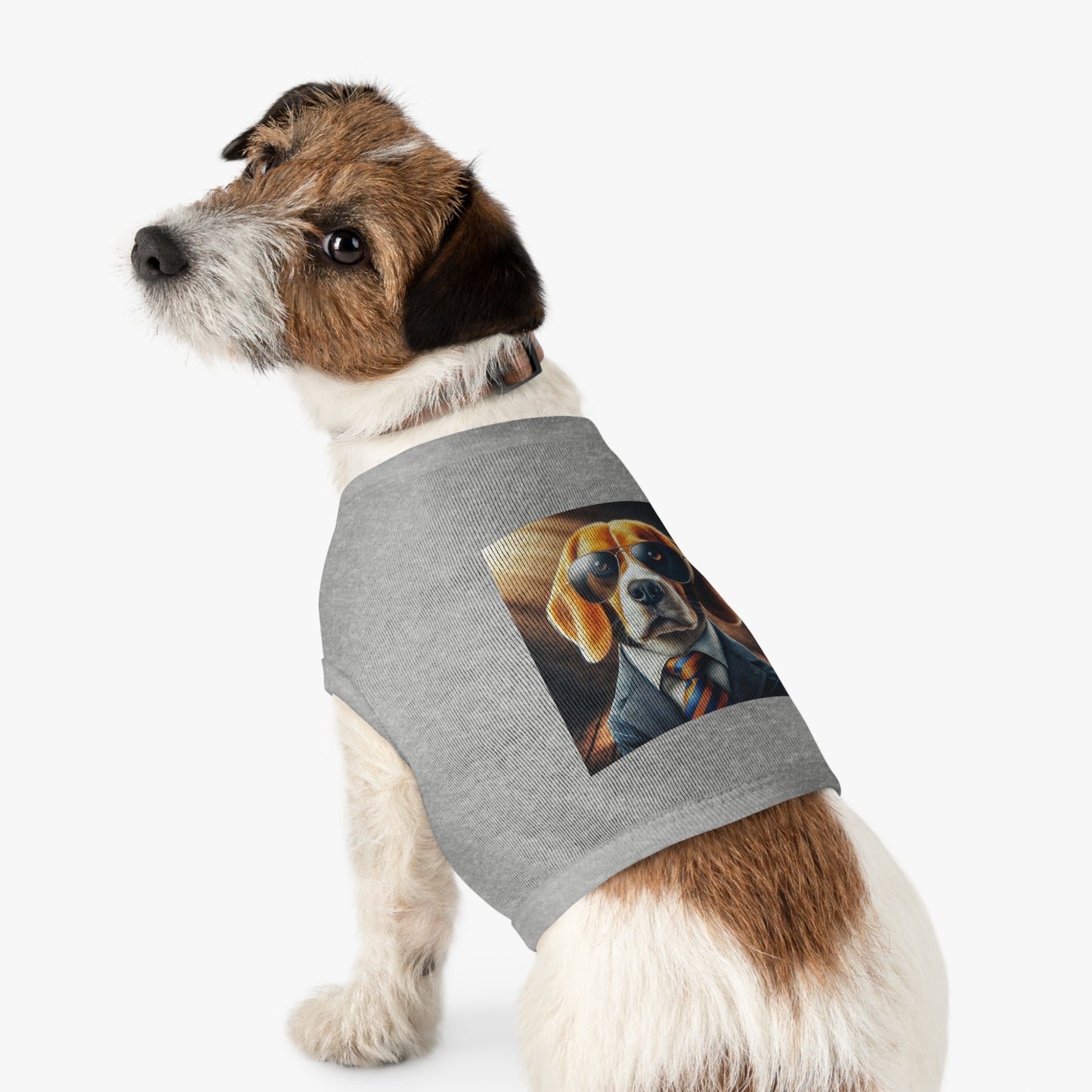 Pet Tank Top Beagle Dog In Suit And Shades Pets Printify