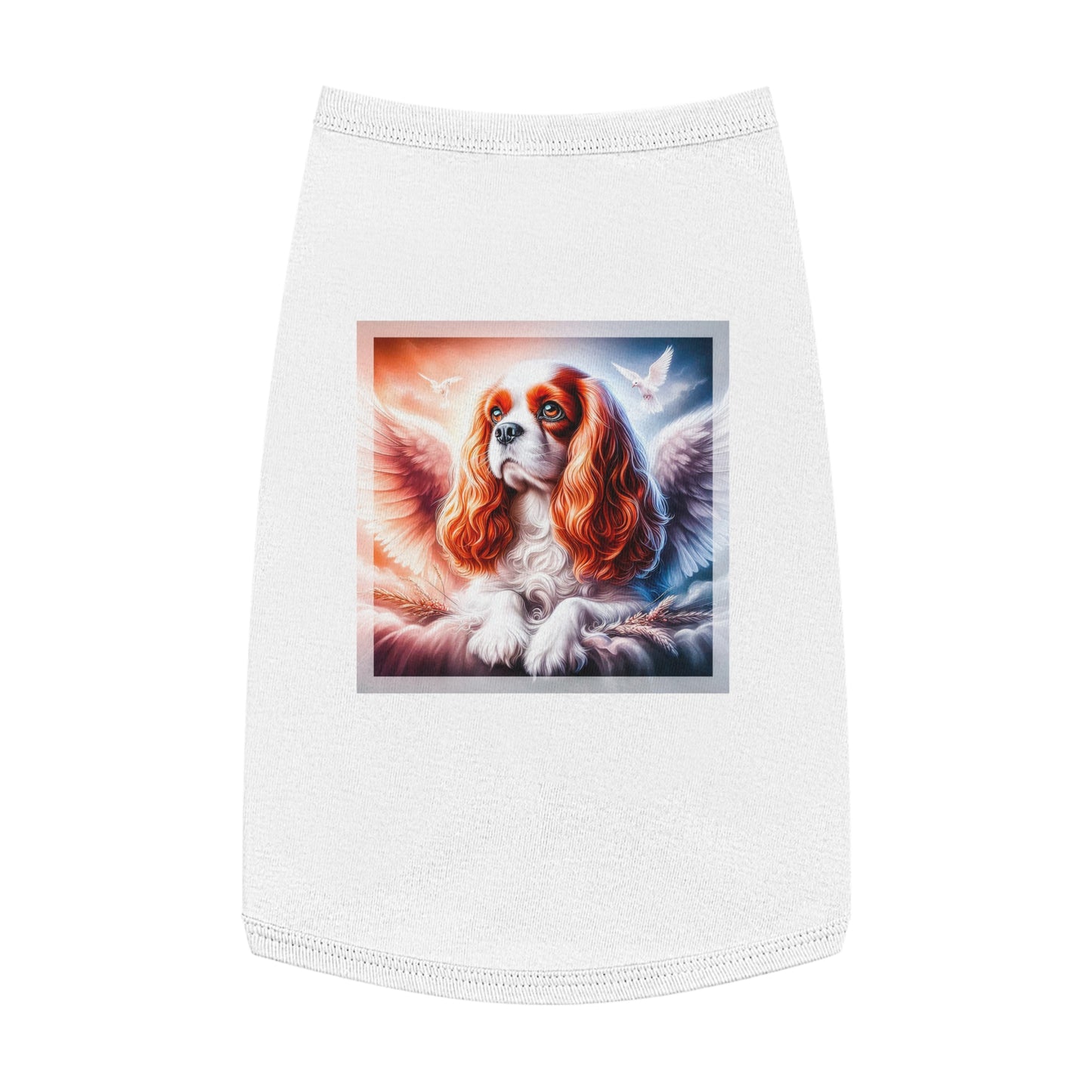 Pet Tank Top Cavalier King Charles Spaniel Angel Pets Printify L White