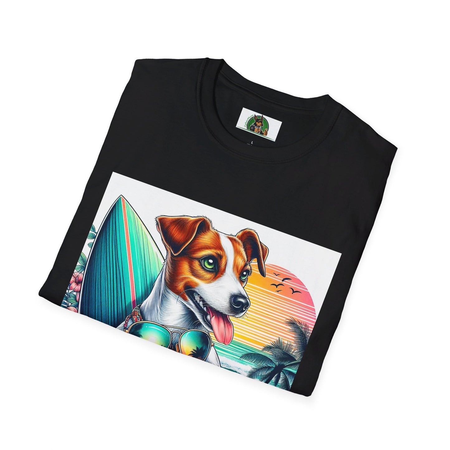Jack Russell Sunset Surfer T-Shirt Printify