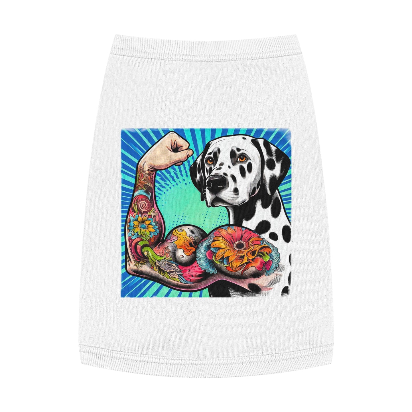 Pet Tank Top Dalmatian exercising t shirt Pets Printify