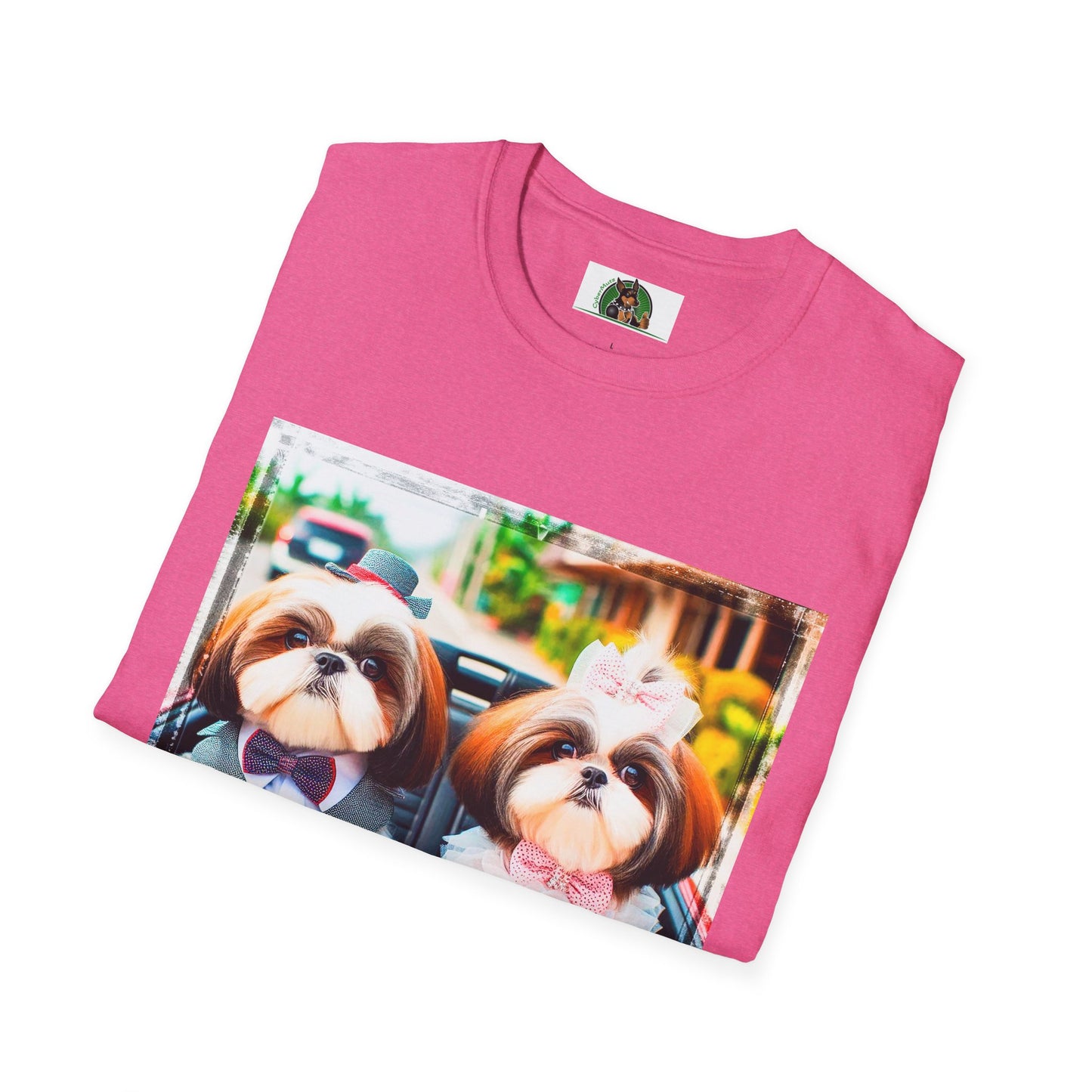 Wacky Shih Tzu couple driving shirt