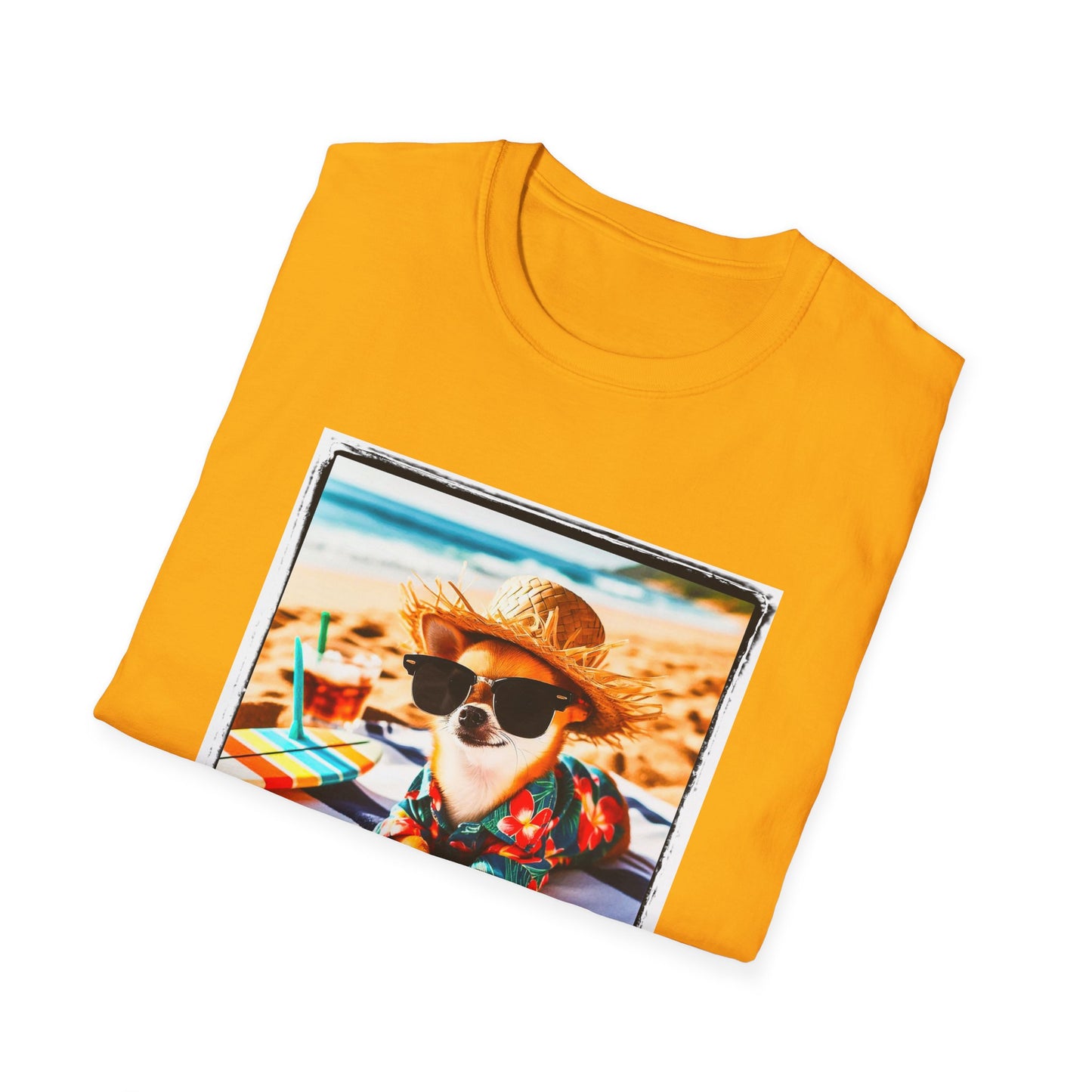 Chihuahua beach scene t shirt