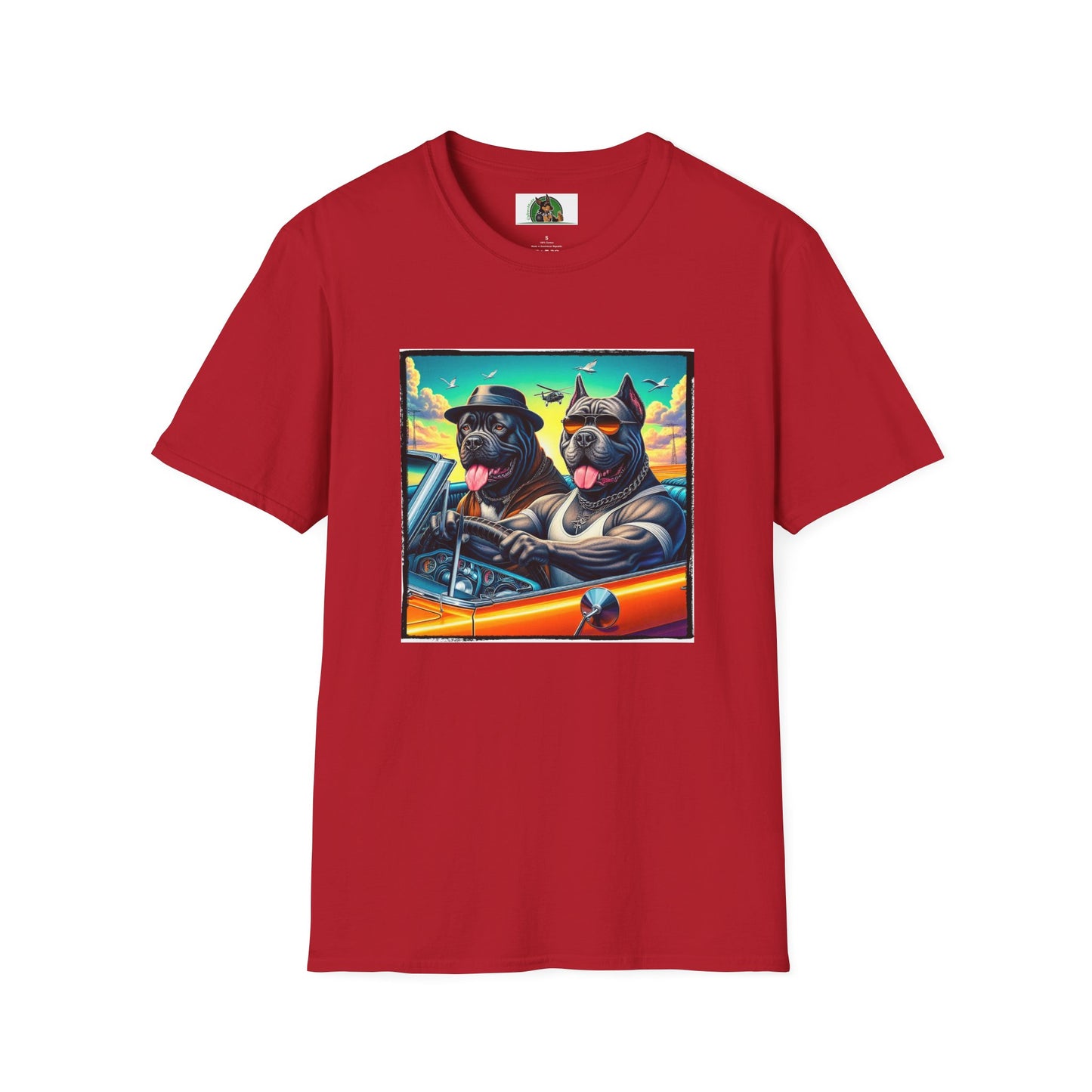 Cane Corso Dogs In Car TShirt T-Shirt Printify S Cherry Red