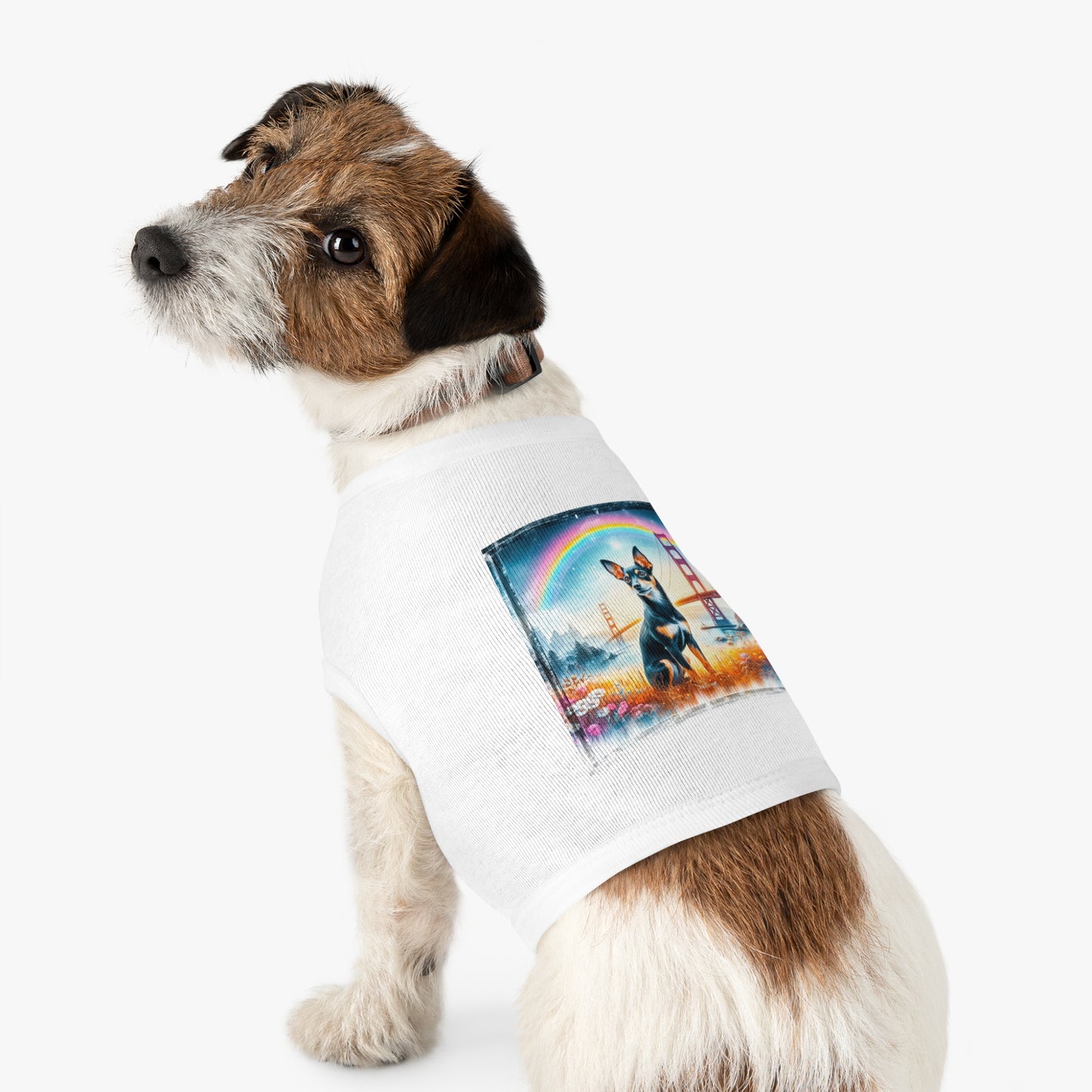Pet Tank Top Rat Terrier rainbow bridge Pets Printify