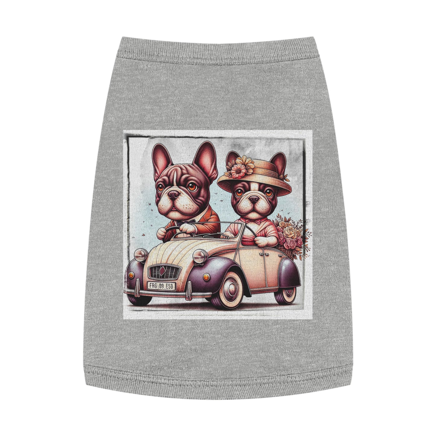 Wacky Pet Tank Top French Bulldog young couple t shirt Pets Printify M Heather