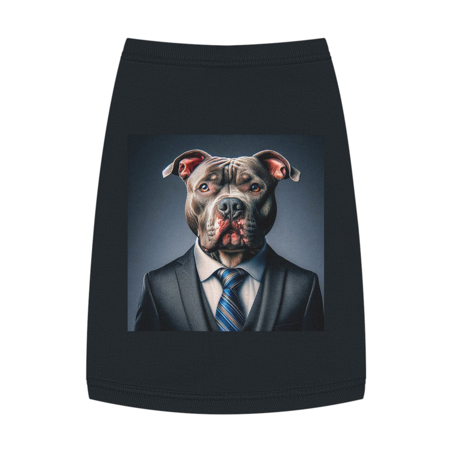 Pet Tank Top Pit Bull serious businessman Pets Printify M Black