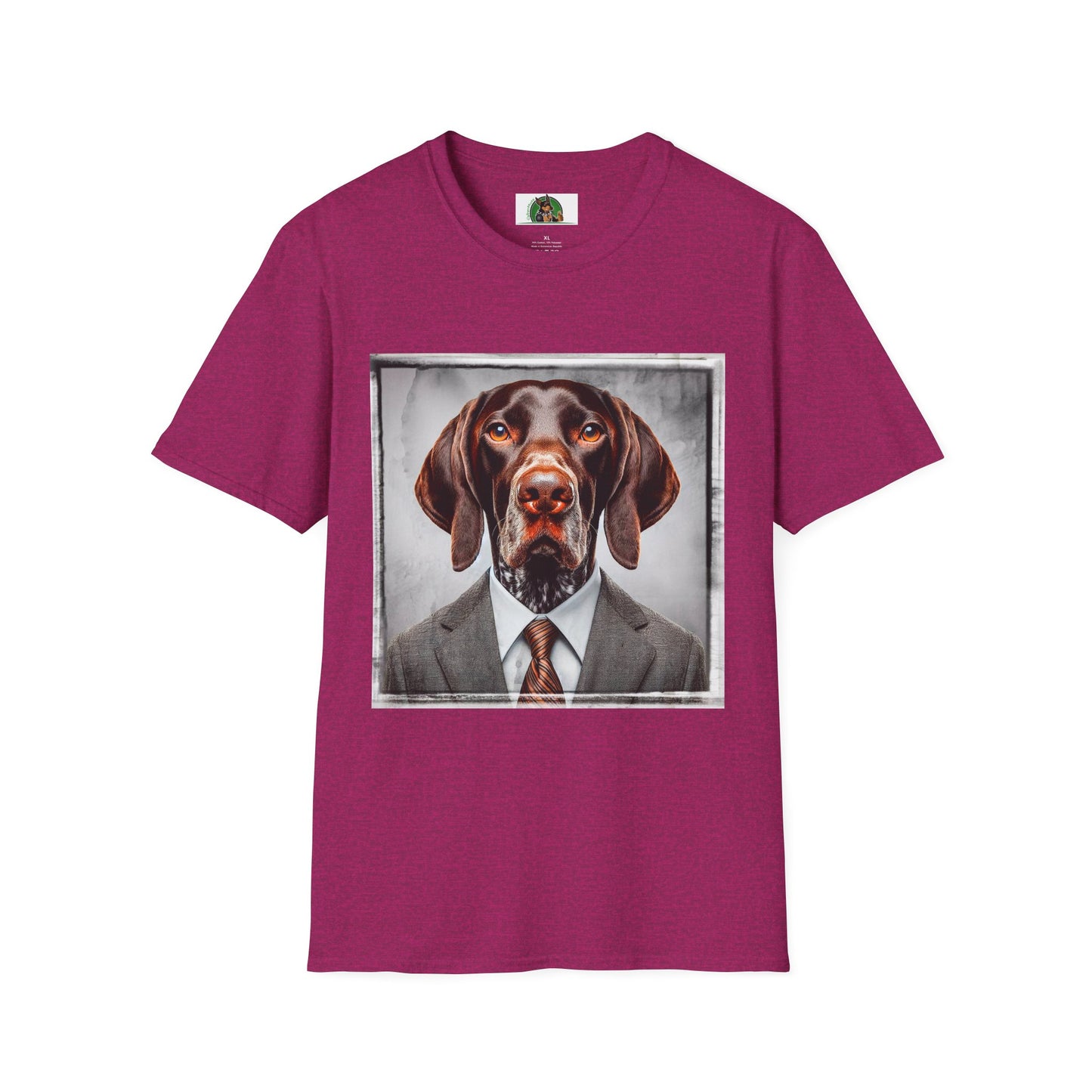 German Shorthaired Pointer business man t shirt T-Shirt Printify S Antique Heliconia