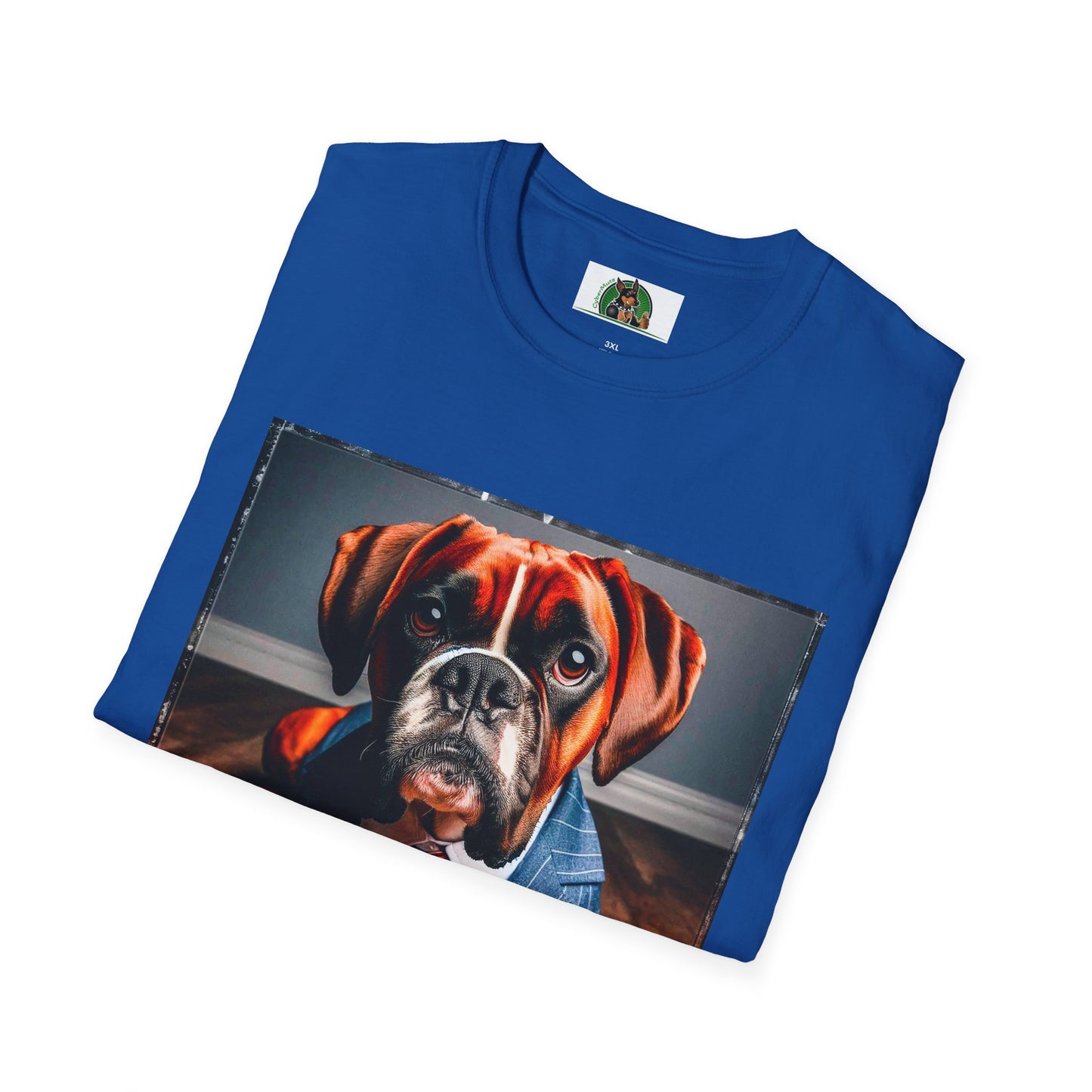 Boxer Dog Wearing Suit TShirt T-Shirt Printify