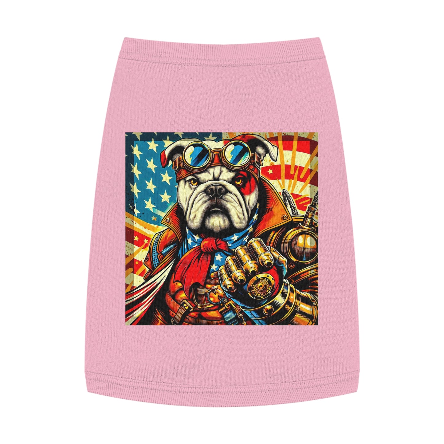 Pet Tank Top Bulldog stream punk t shirt Pets Printify M Pink