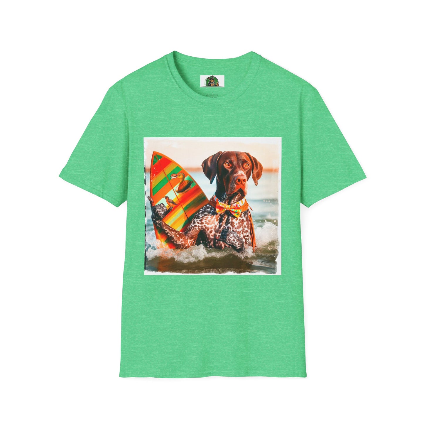 German Shorthaired Pointer Hawaiian vacation t shirt T-Shirt Printify S Heather Irish Green
