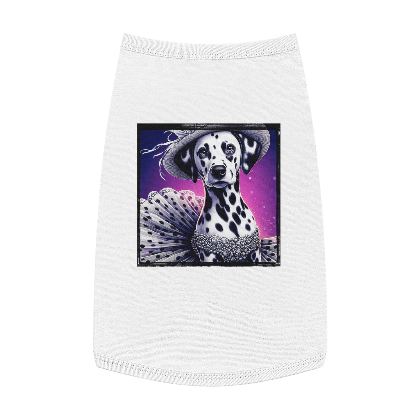 Pet Tank Top Dalmatian pretty in spots t shirt Pets Printify L White
